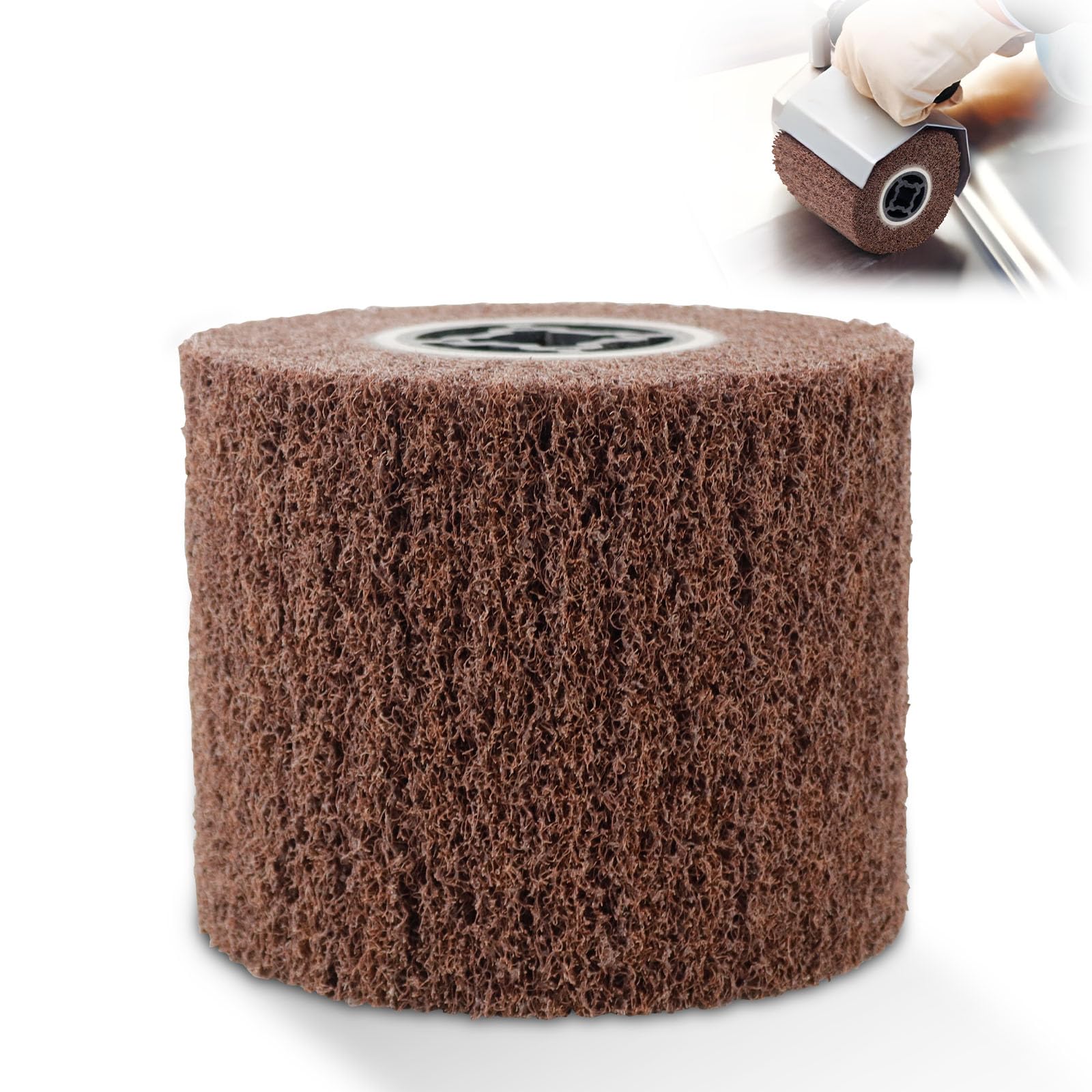 Mumjooyi Nylon Brush Sanding Roller Brush Satin Roller Angle Grinder Sanding Sleeves for Sanding Roller Sanding Machine for Polishing Red 120 x 100 mm 120 Grit