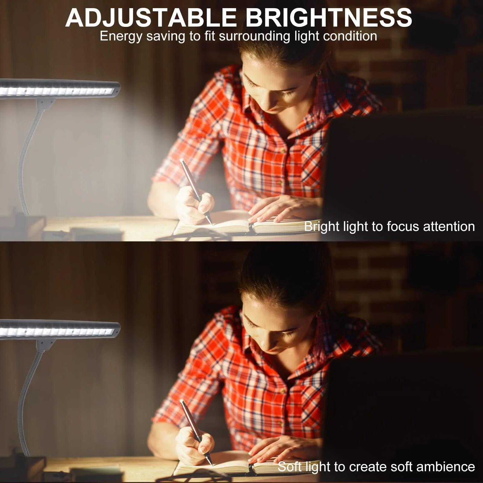 Music Stand Light,Clip On Piano Lights 18 LED Orchestra Light Clip On Reading Light,Fully Adjustable No Flicker for Piano,Book Reading, DJ, Craft Work (Powered by AC Adapter AAABatteries) - Image 5