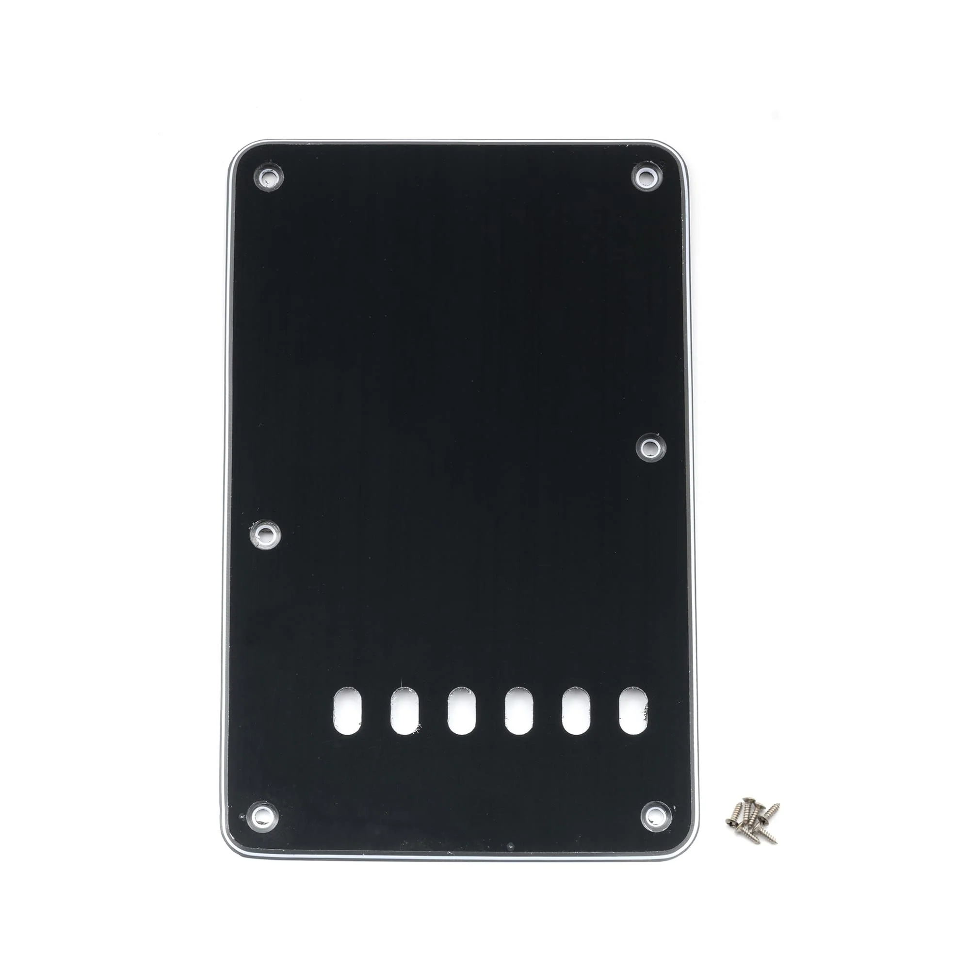Musiclily Pickguard Strat Back Plate Tremolo Cavity Cover Vintage Style Backplate for Fender US/Mexico Made Standard Stratocaster Modern Style Electric Guitar,3Ply Black 3Ply Black