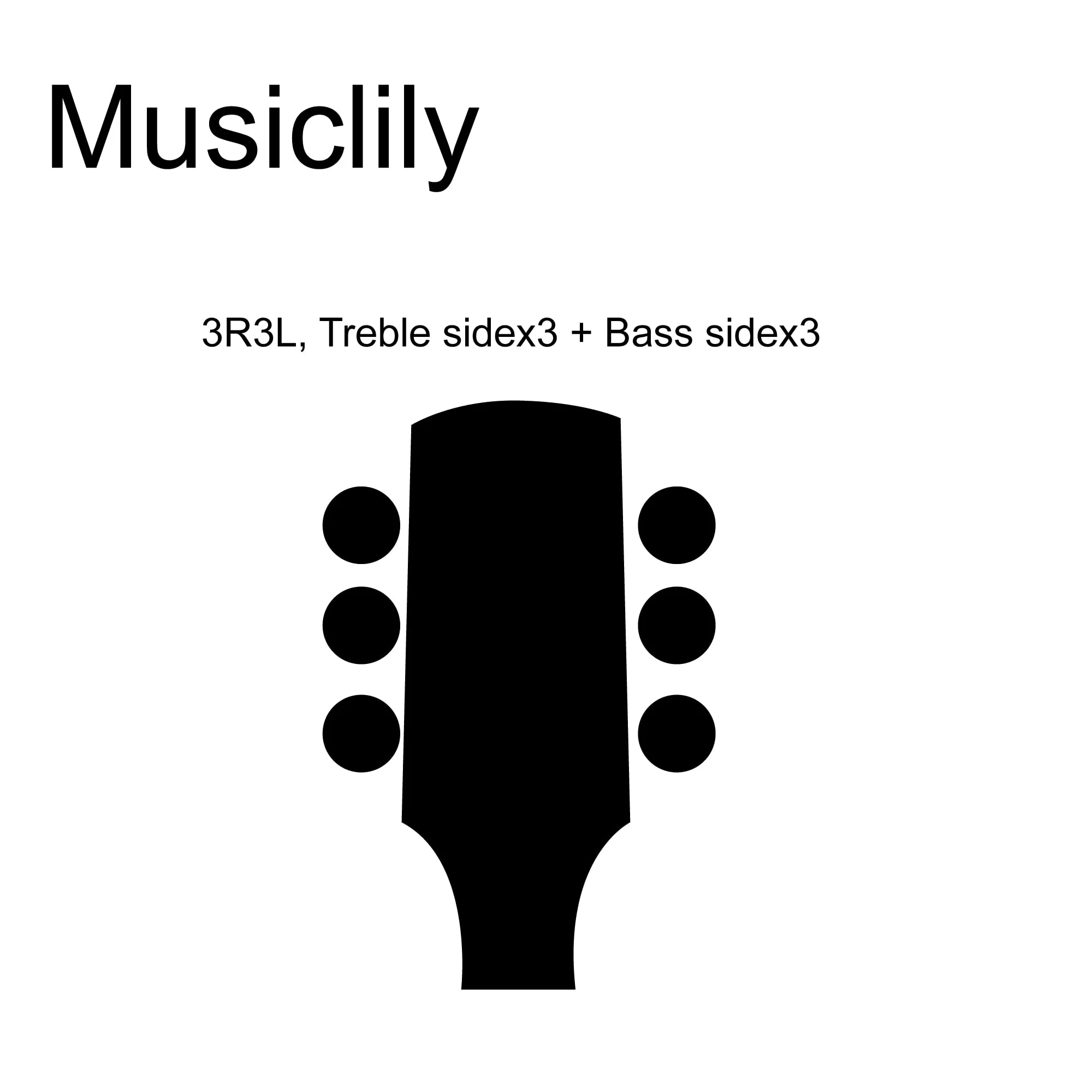 Musiclily Pro 3+3 Lyra Style Classical Guitar Machine Heads Tuning Pegs Keys Tuners Set Butterfly Button Nickel - Image 3