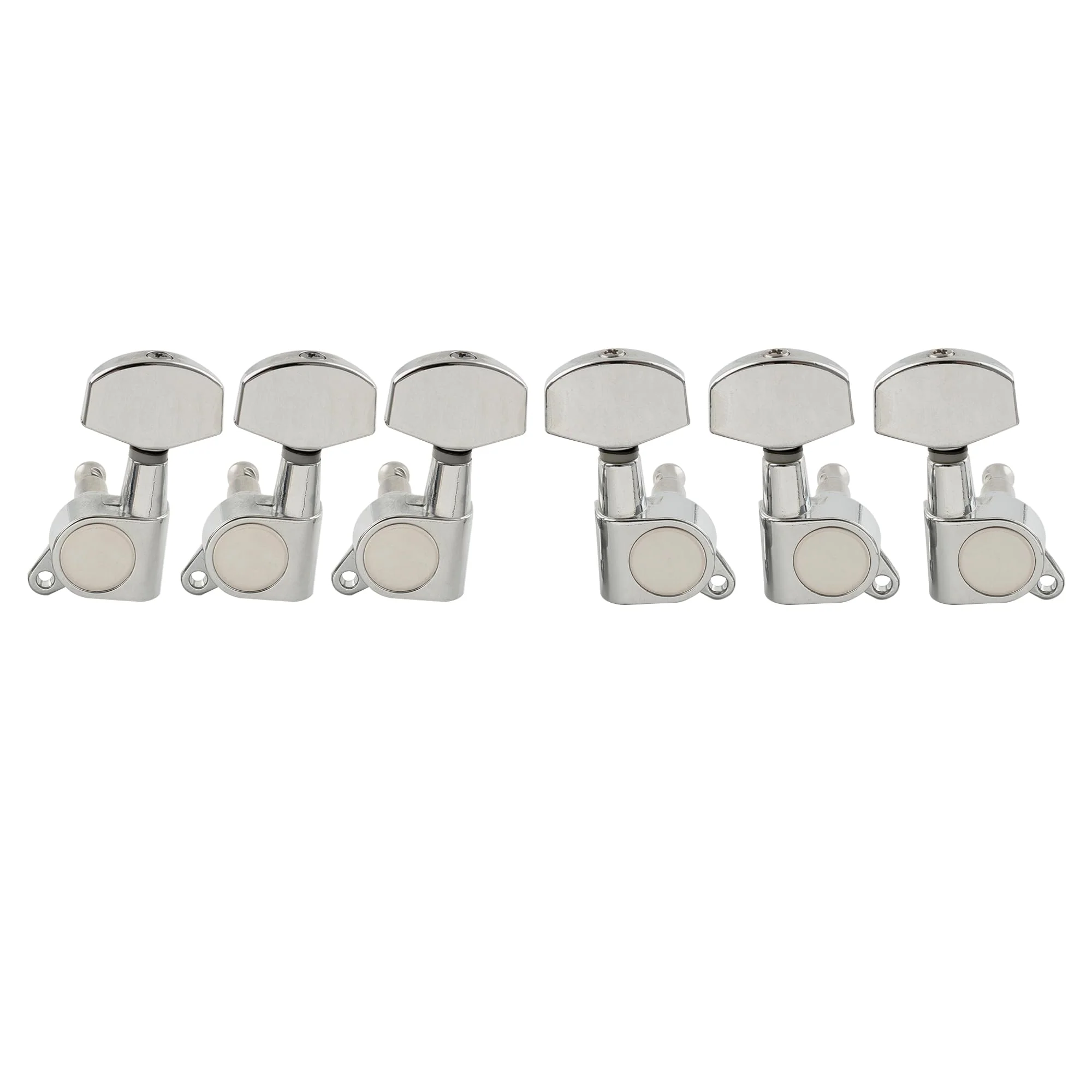 Musiclily Pro 3R3L Sealed Guitar Tuners Tuning Machines Set for Les Paul Style Electric Guitar or Fender Acoustic Guitar, Big Button Chrome