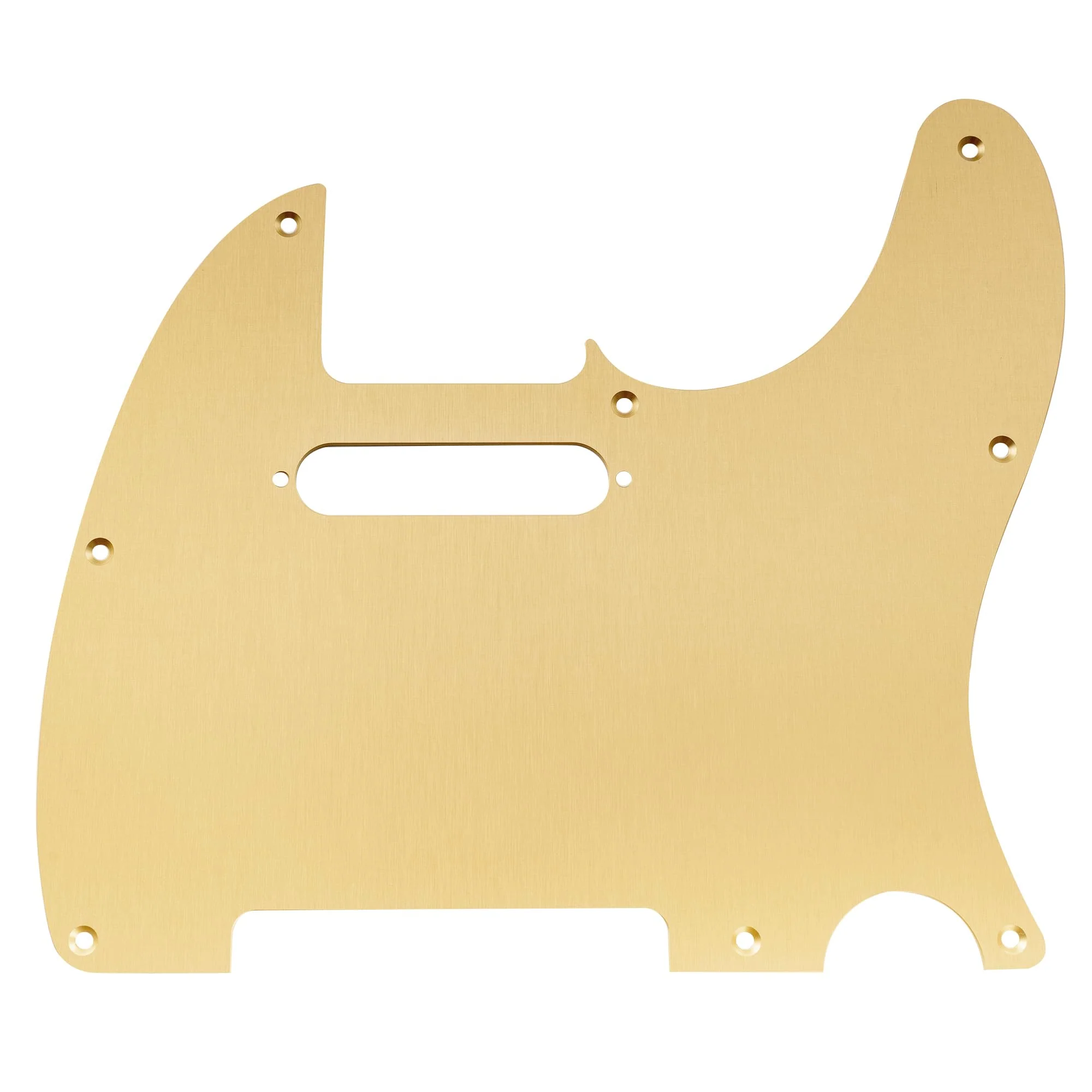 Musiclily Pro 8 Holes Anodized Aluminum Tele Pickguard TL Guitar Pickguard for American/Mexican Fender Standard Tele Style Electric Guitar, Gold