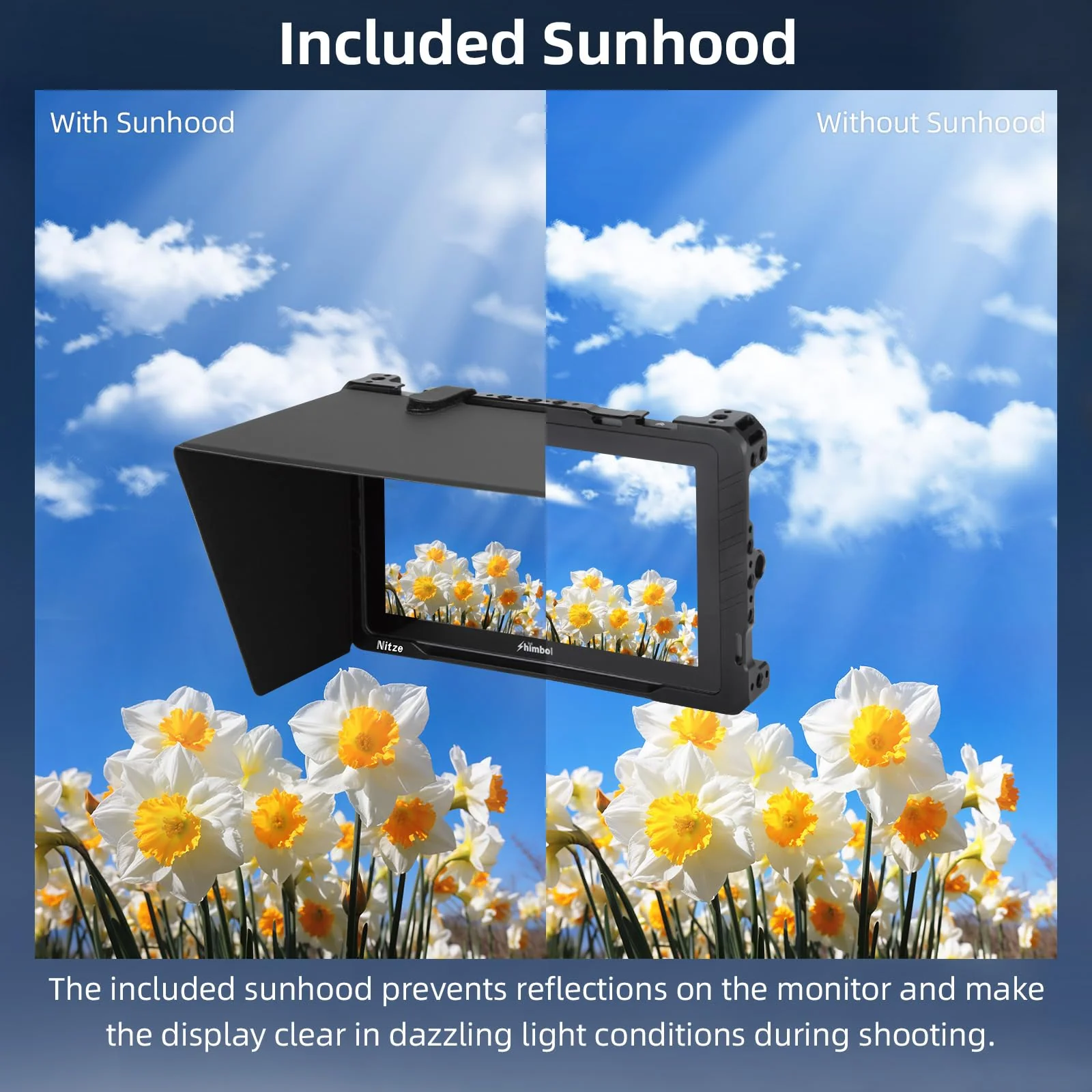 Nitze Cage Kit for Shimbol M7/Memory7 Pro Monitor with Sunhood and HDMI Cable Clamp - JT-SB01B - Image 5