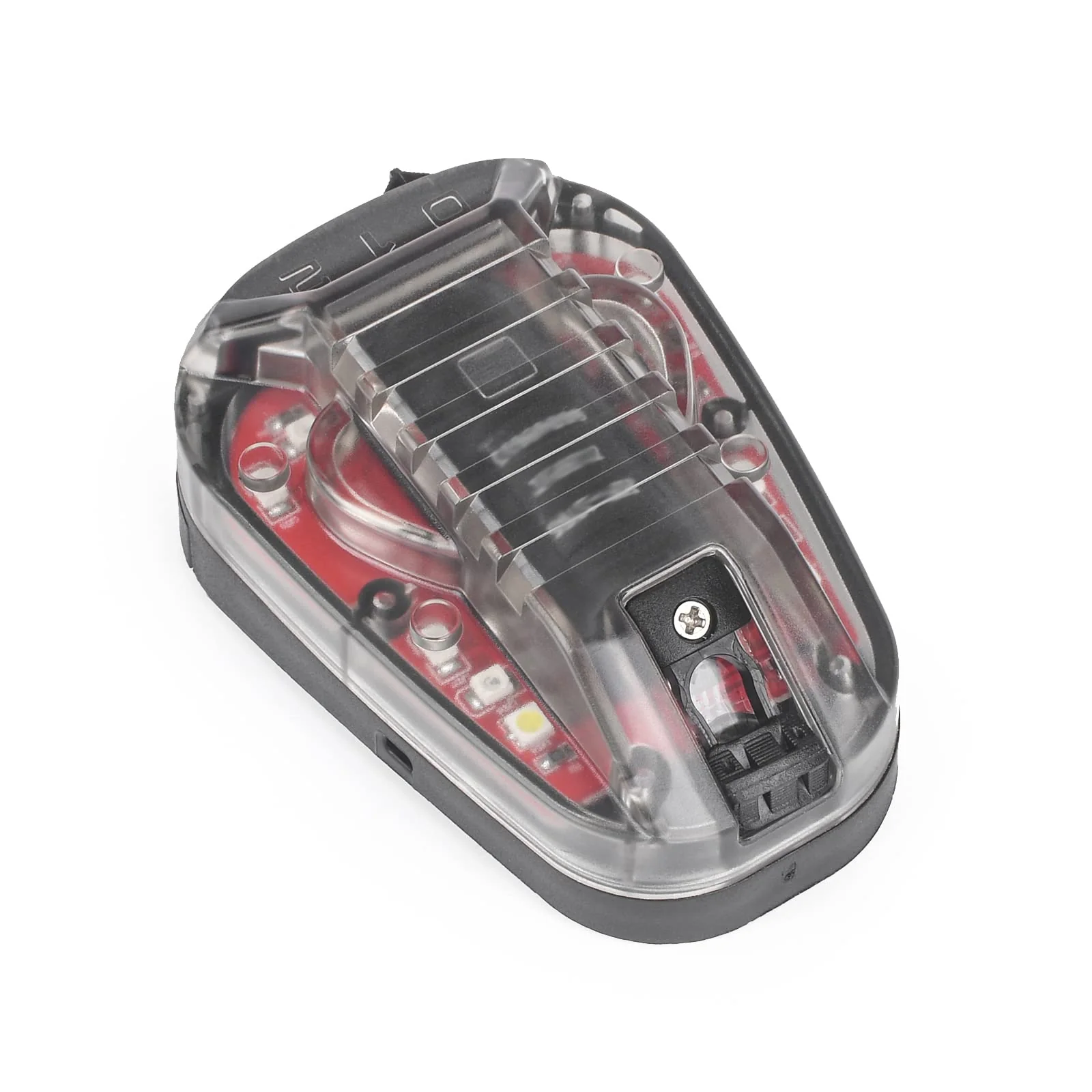 NOBUHIRO Tactical Helmet Signal Light Optional 4 Modes with Visible LED + IR Constant-on/Strobe, Waterproof Ladybird Survival Identification Lamp for Outdoor Sports BK-RED