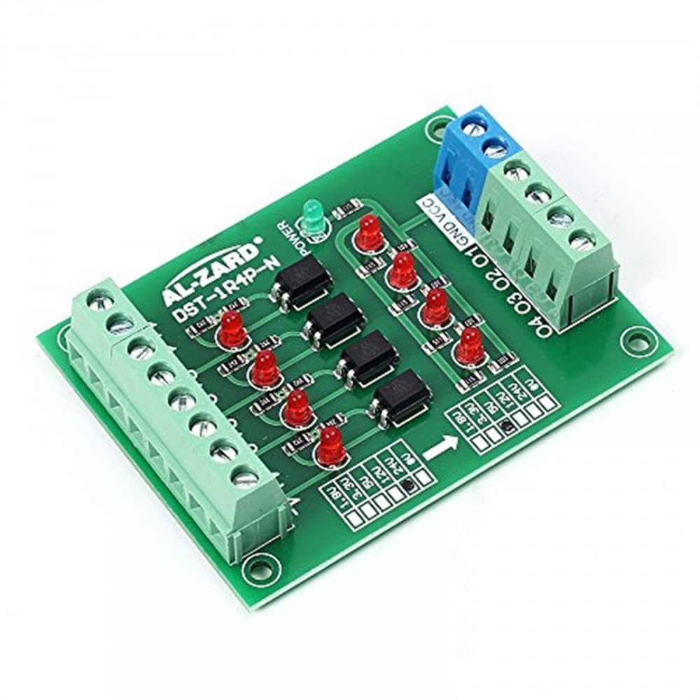 Optocoupler Insulation Module, 4 Channel Optocoupler Isolation Board, 12 V to 3.3 V PLC Signal Converter Board, Output Signal Converter - Image 2