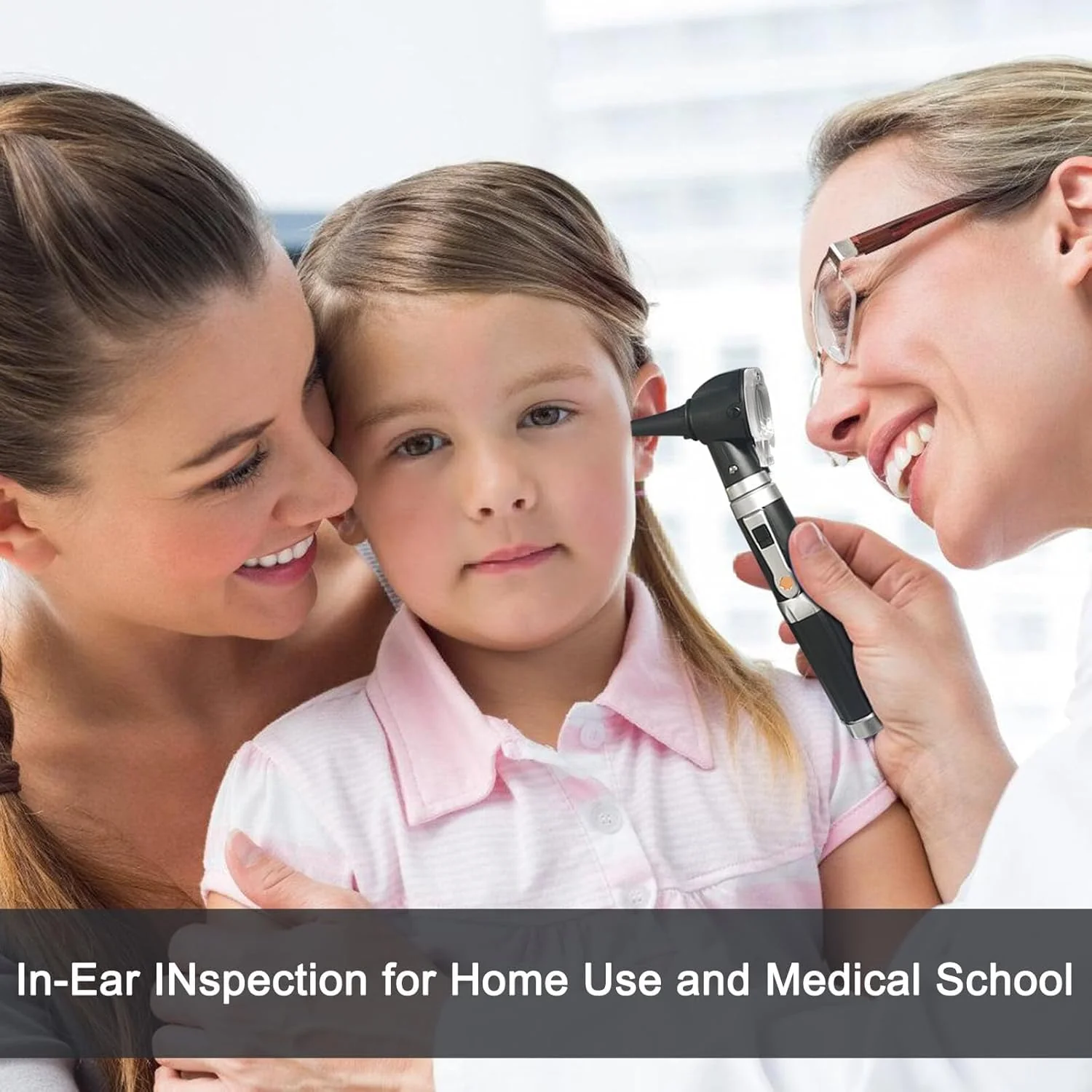 Otoscope with Light, Otoscope with Light with 3x Magnification and 4 Speculum Tips Size, 8 Ear Plugs Otoscope Set with Hard Plastic Case for Adults and Children and Pets Black - Image 5