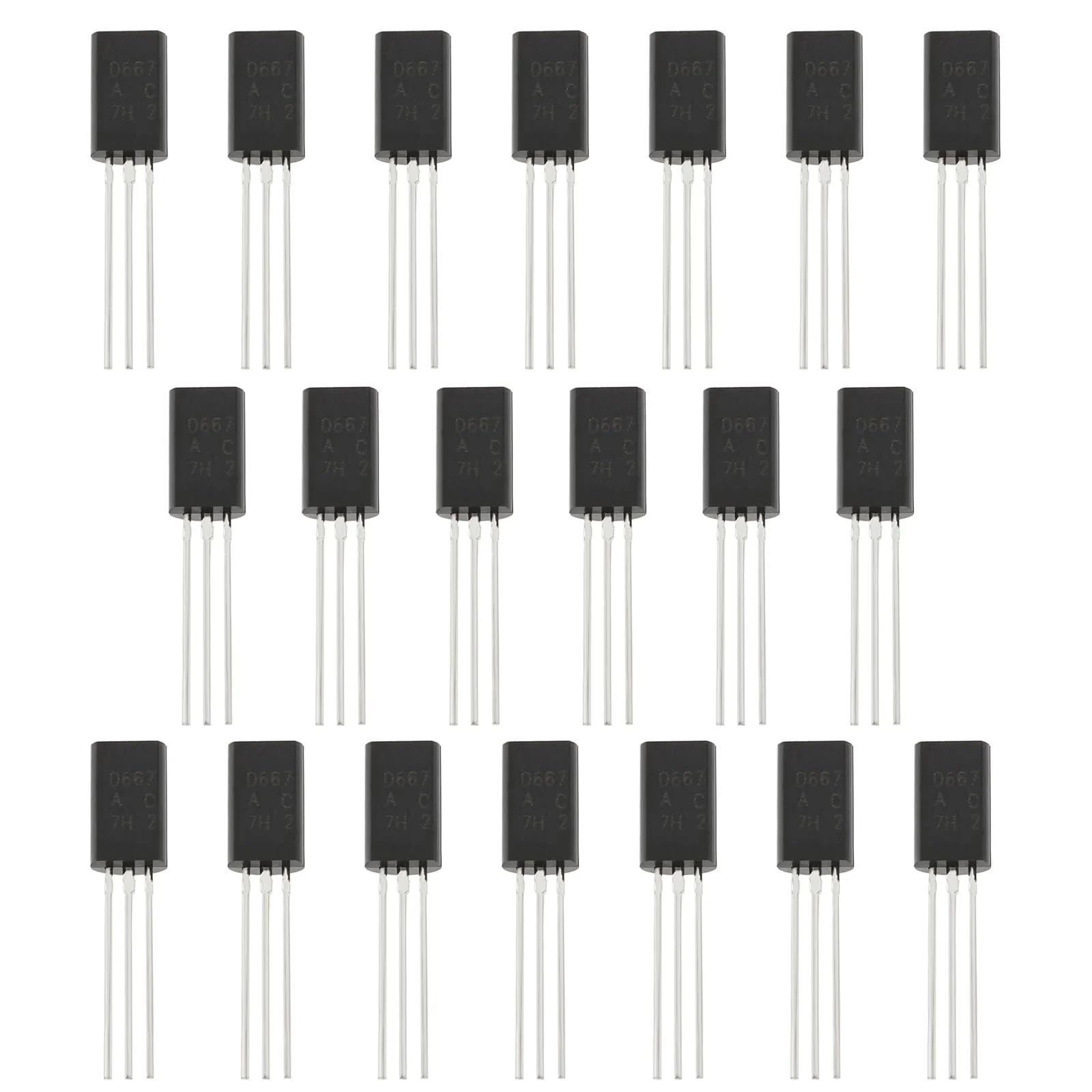OTOTEC 10 Pairs 3-Pin PNP Silicon Transistors Kit 2SB647AC 2SD667AC B647A D667A Replacement Electrical Components Transistors Black