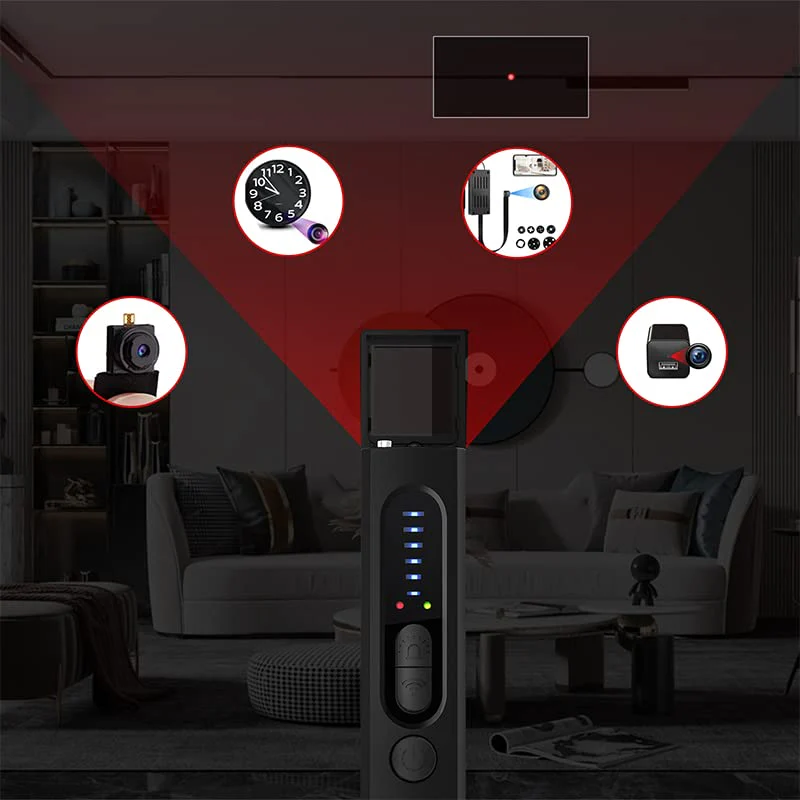 OVWE Hidden Camera Detectors,Spy Camera Detector,Hidden Bug and GPS Tracker Finder, Privacy Protector, 5 Levels Sensitivity 4 Modes, 25H Working Time - Image 6