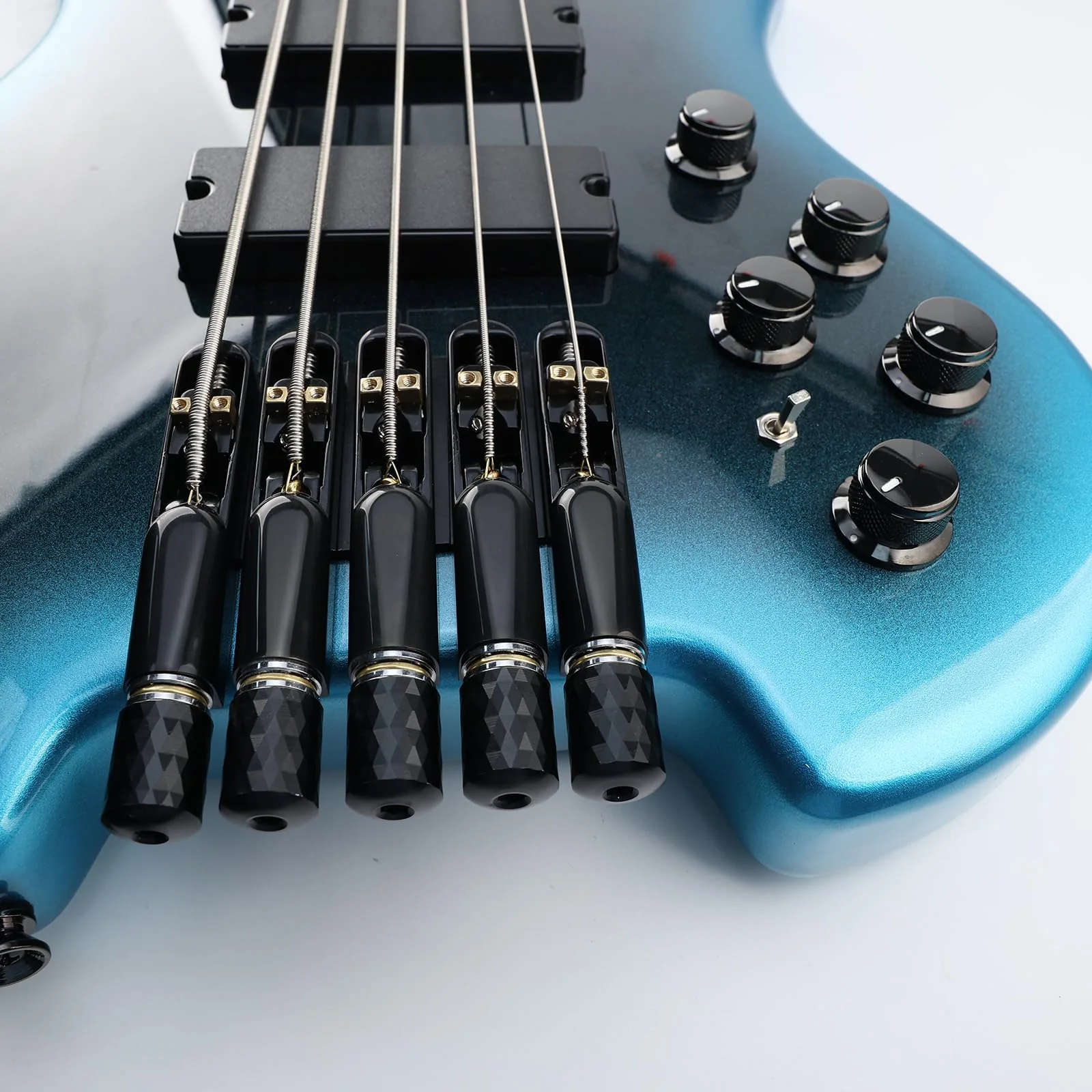 Pack of 5 Individual Single Tubular Fixed Bridge 5 String Electric Bass Bridge for Headless 5-string Bass Replacement Parts(Conductive Black) 5 Piece - Image 5
