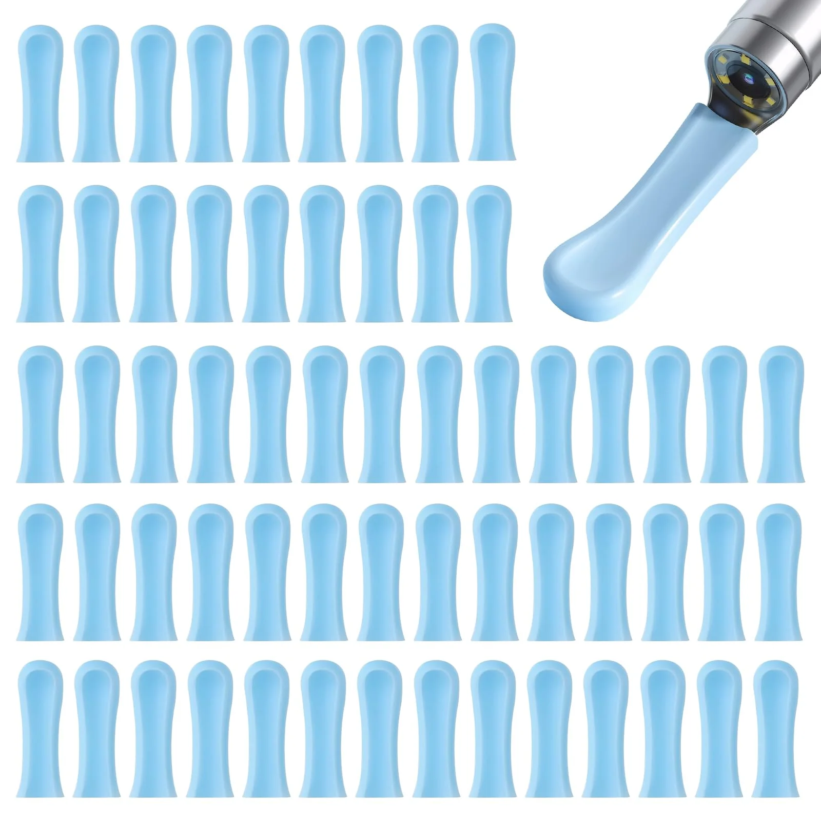 Pack of 60 silicone ear cleaner heads, earwax remover replacement tips made of silicone, silicone ear spoon replacement tips for earwax removal otoscope, suitable for teenagers and adults