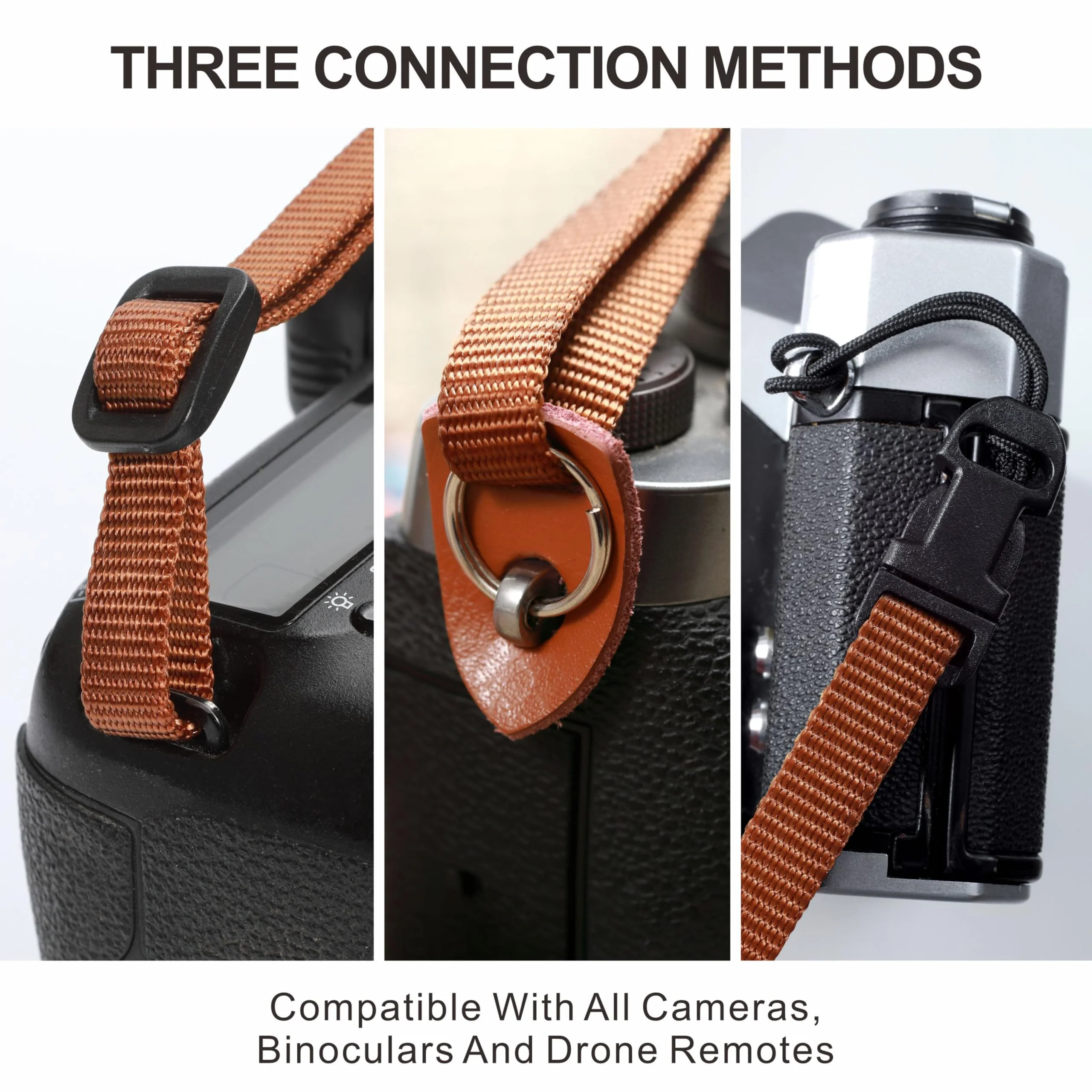 Padwa Lifestyle Camera Strap - 2" Full Grain Leather Ends Camera Straps for Photographers, Vintage Embroidered Cotton Weave Soft Suede Fabric Padded Strap Quick Release fits All Cameras Mustard Flowers 2 inch Wide / Adjustable 41~56 inch - Image 4