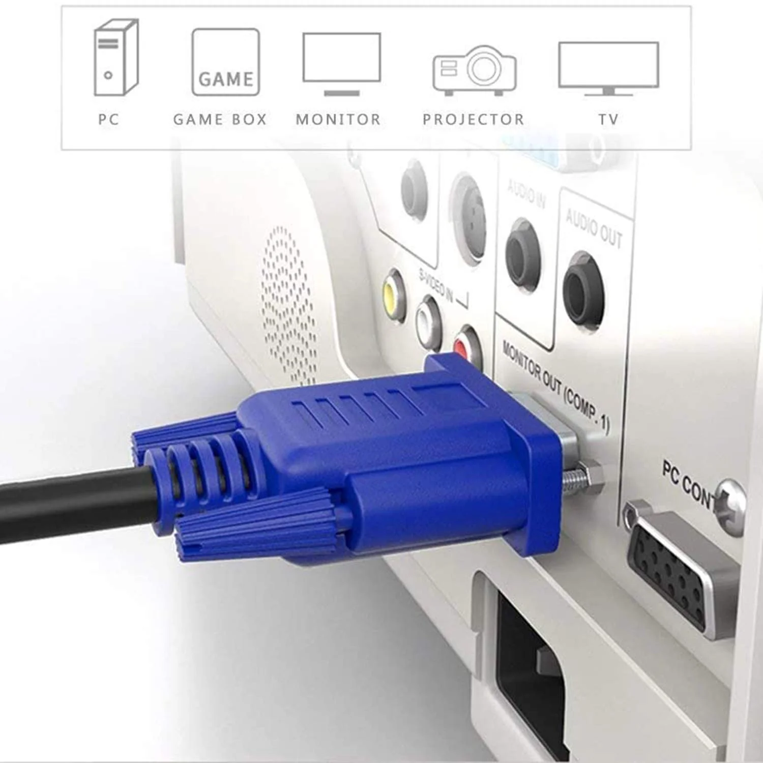 PASOW VGA to VGA Monitor Cable HD15 Male to Male for TV Computer Projector (1.5 Feet) 1.5 Feet - Image 3
