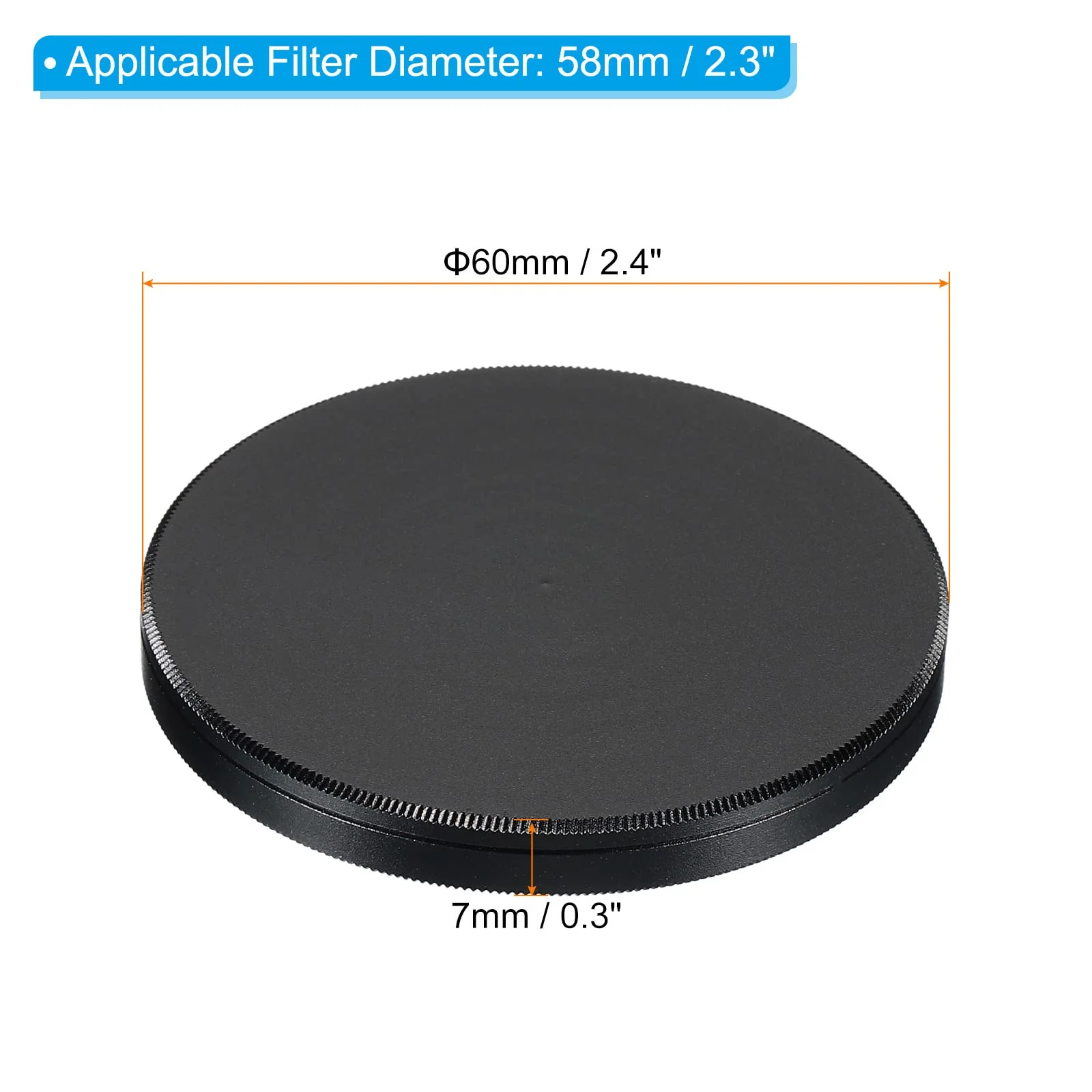 PATIKIL 58mm Lens Cap, Camera Lens Cap Cover Universal Front Metal Lens Filter Stacks Cap Protective Case for 58mm Camera Circular Polarizing Fader ND Filter, Black - Image 2