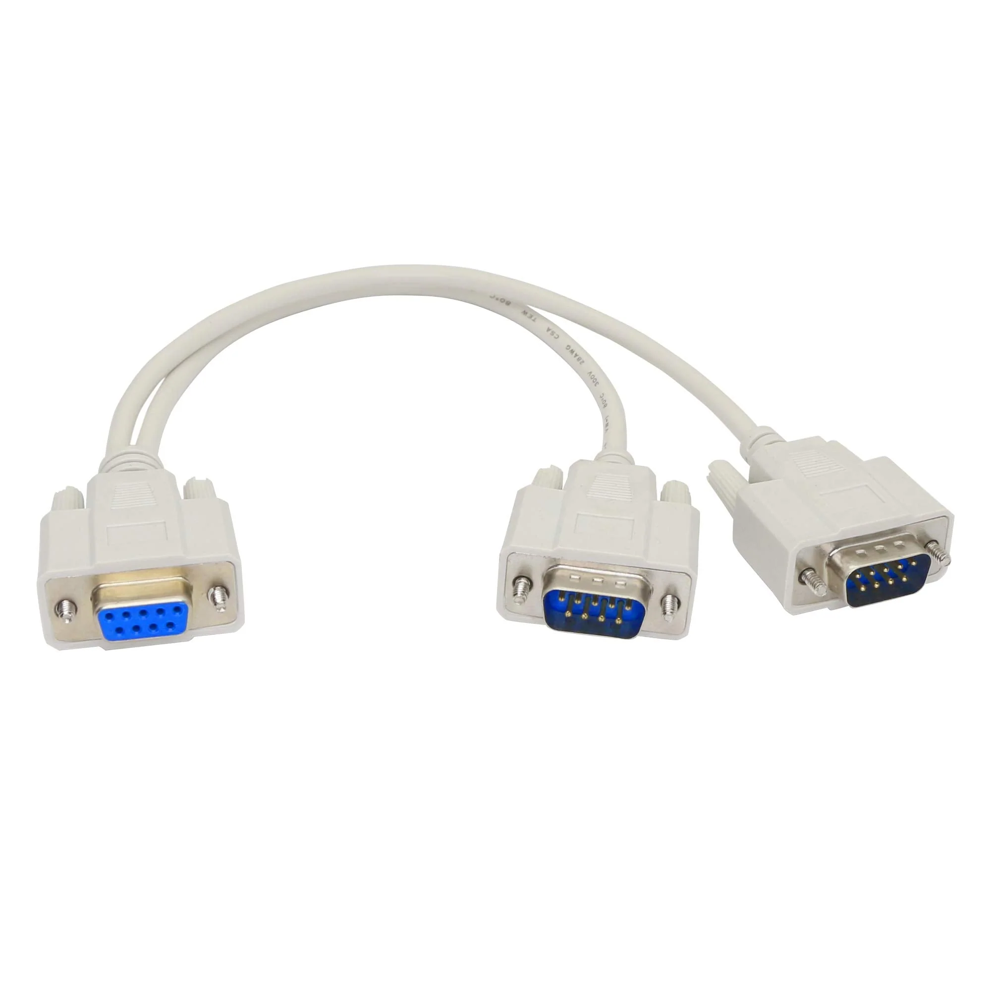 PNGKNYOCN 30cm DB9 Y Splitter Cable DB9 9 Pin 1 Female ale to 2 Male Rs232 Serial Splitter Adapter Straight-Through Cable YOUCHENG for Connect Various Serial Interface Devices