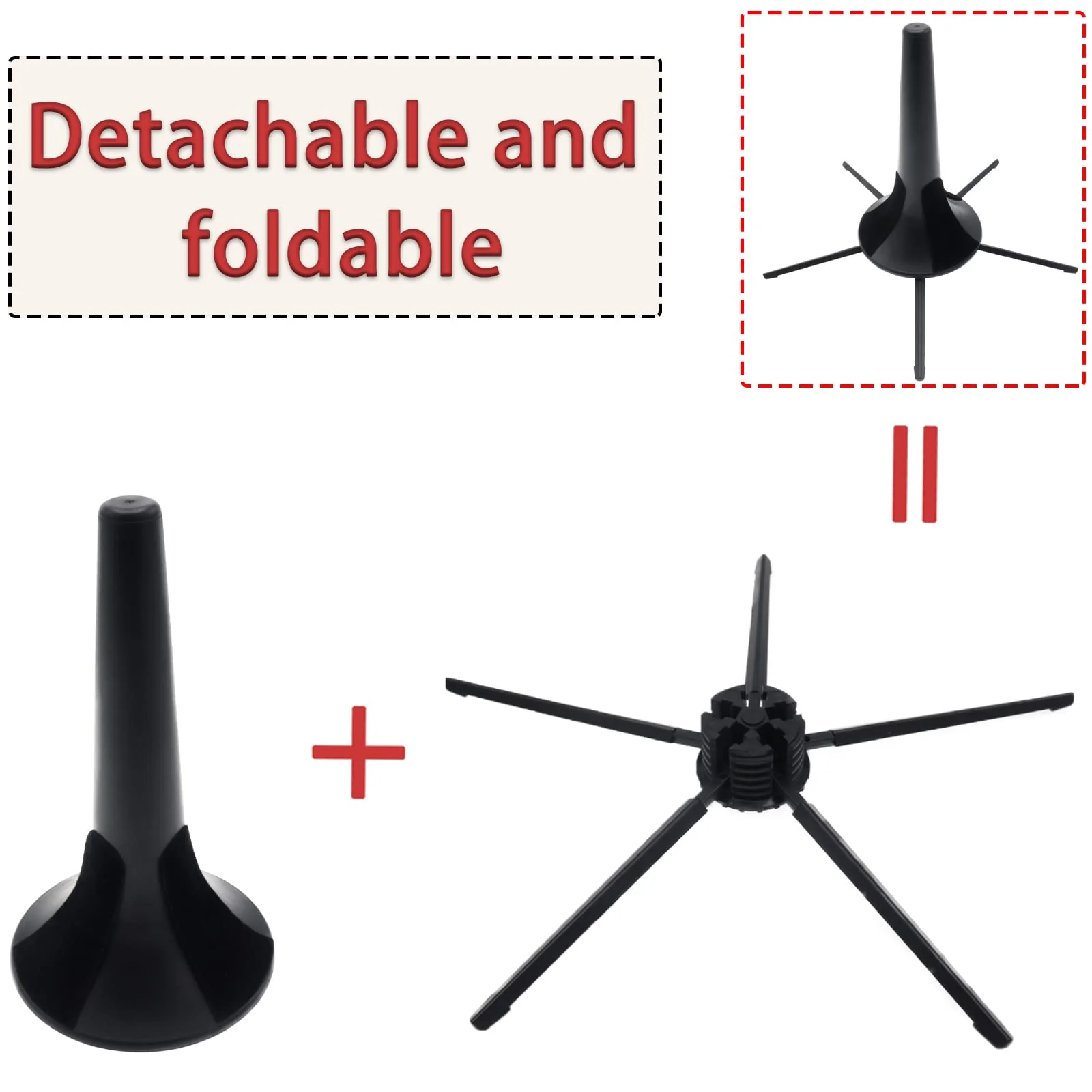 Portable 5-Leg Trumpet Stand Holder, Fordable Black Metal Leg Base Trumpet Stand with Protective Felts, Trumpet Insturment Stand Accessories - Image 3
