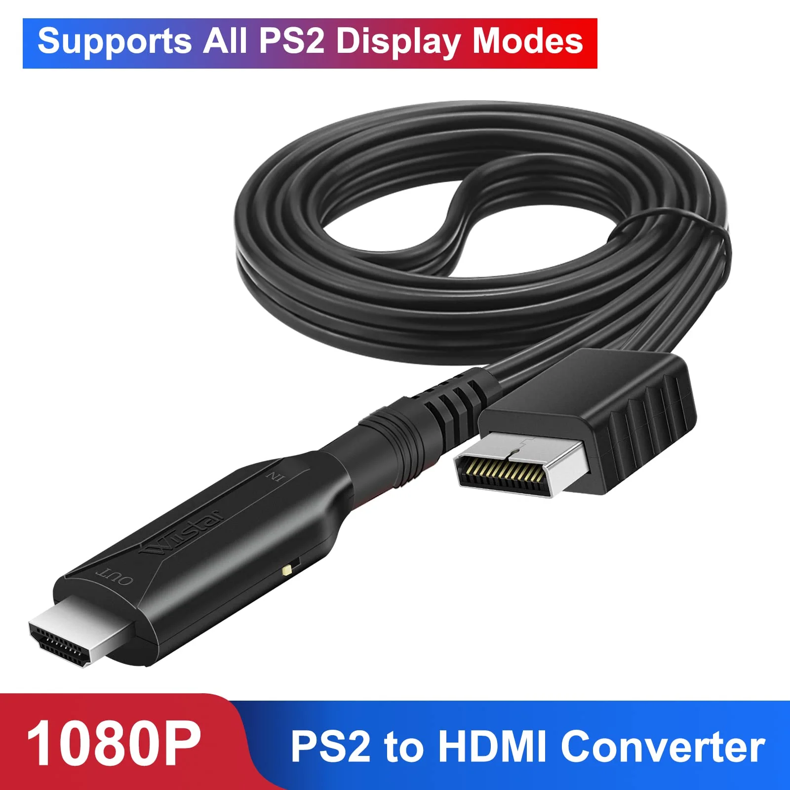 PS2 to HDMI Converter Adapter PS2 HDMI Cable 1m/3.2ft Video Converter for HDTV HDMI Monitor Supports All PS2 Display Modes - Image 2