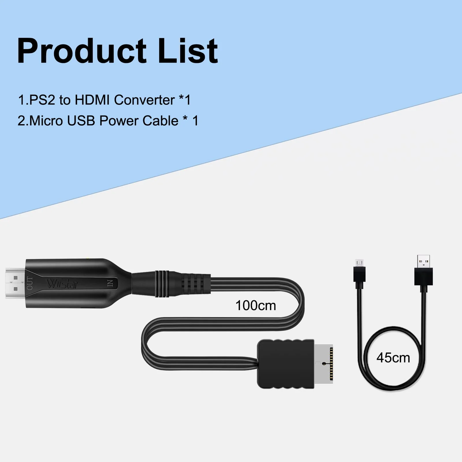 PS2 to HDMI Converter Adapter PS2 HDMI Cable 1m/3.2ft Video Converter for HDTV HDMI Monitor Supports All PS2 Display Modes - Image 6