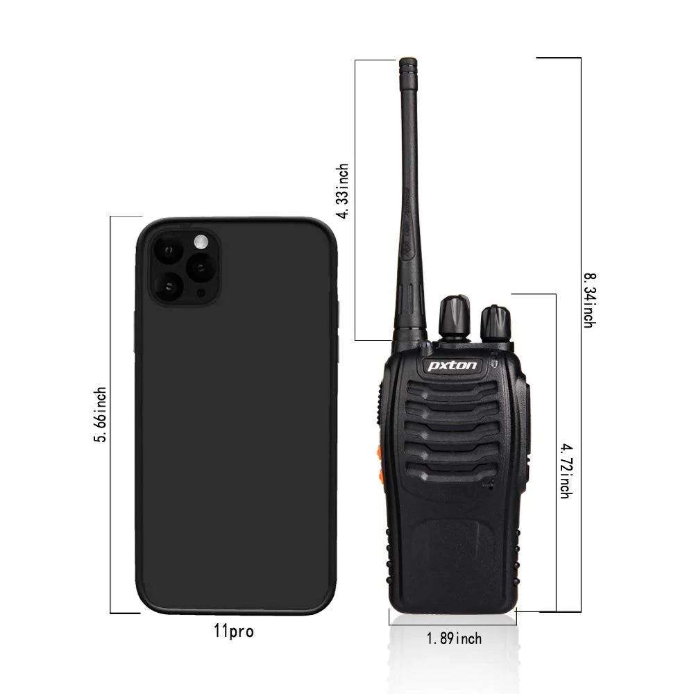 pxton Walkie Talkies Rechargeable Long Range Two-Way Radios with Earpieces,2-Way Radios UHF Handheld Transceiver Walky Talky with Flashlight Li-ion Battery and Charger(2 Pack) 2-pack - Image 3