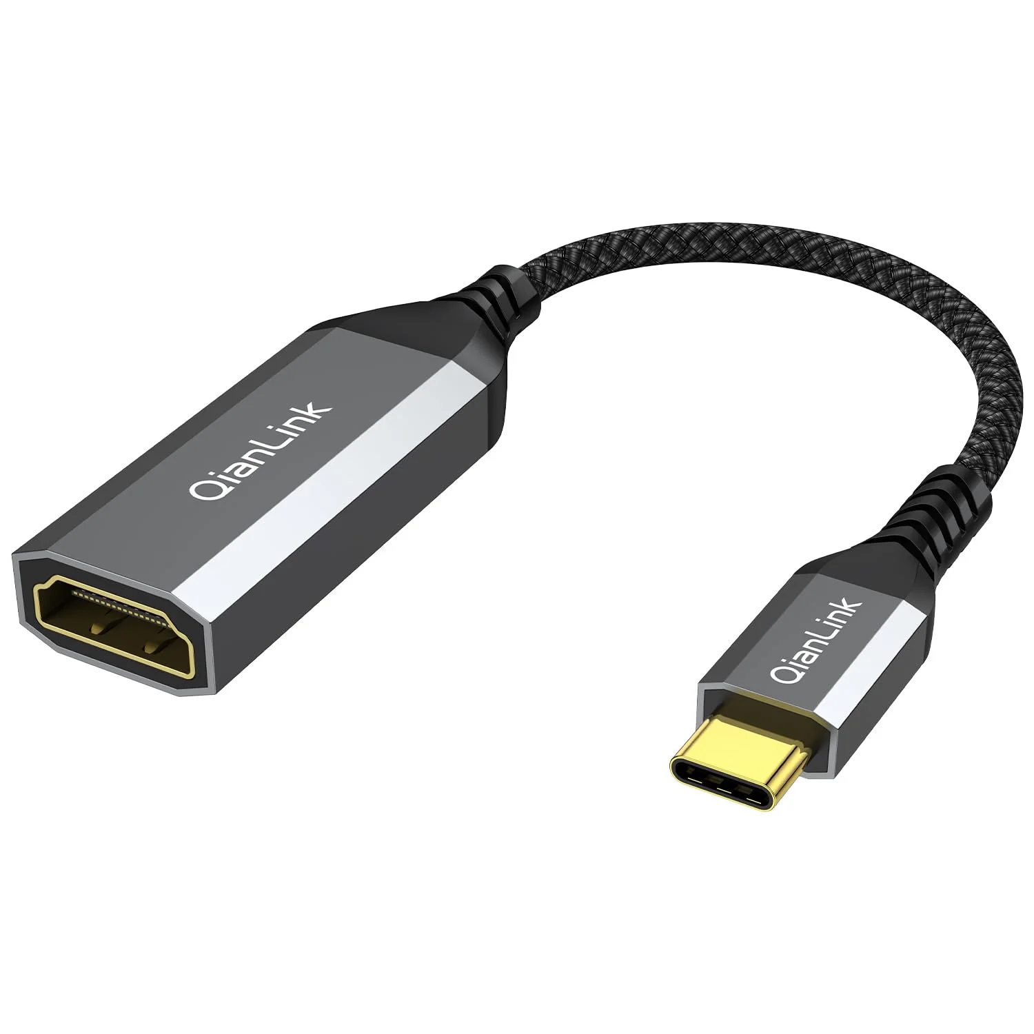 QianLink USB Type C to HDMI Adapter, USB C to HDMI 4K Cable [Thunderbolt 3/4] for MacBook Pro/Air 2023, iPhone 15 Pro Max, Dell XPS, Pixelbook, Surface, IPad Pro, iMac, XPS 17, Galaxy S23 and More