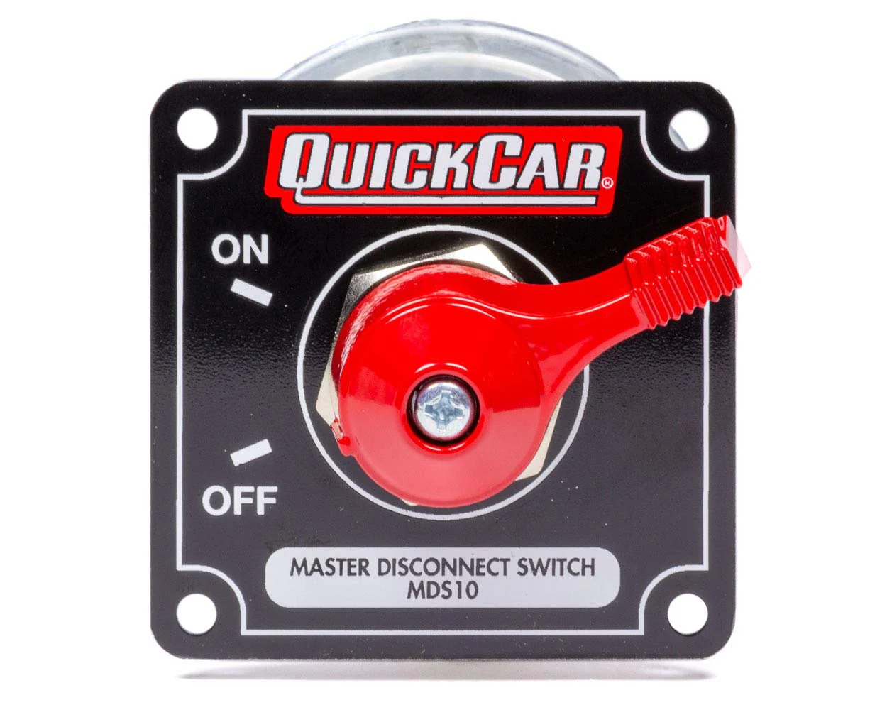 QuickCar Racing Products 55-010 Red 2-1/2" High x 2-1/2" Wide Handle Battery Master Disconnect Switch with Black Mounting Panel