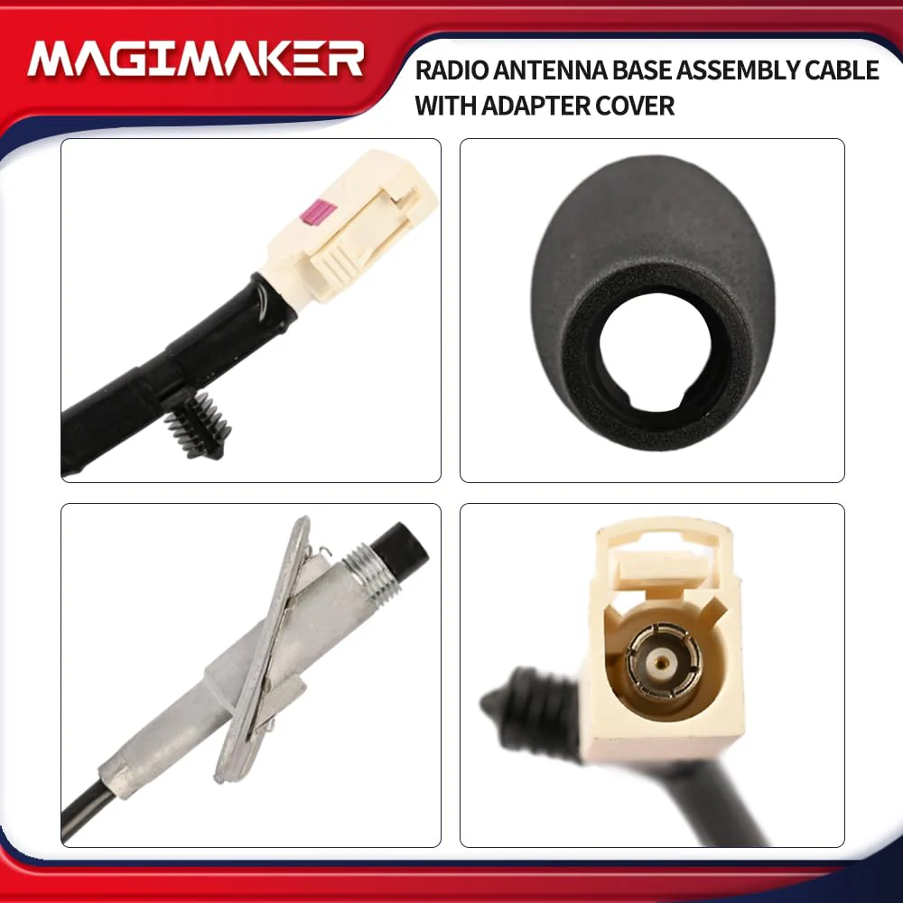Radio Antenna Base Assembly Cable with Adapter Cover 5064394AH Compatible with Dodge Ram 1500 2500 3500 4500 5500 2009-2021 Replace 5064394AG 5064395AE Tube Antenna Base Mast Kit - Image 7