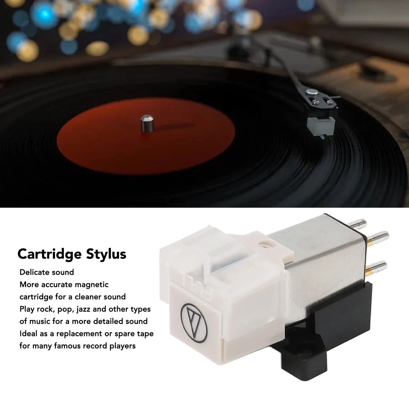 Record Player Cartridge, at 3600L Turntable Cartridge Kit with Needle, Magnetic Cartridge Replacement for Turntable Record Player - Image 3