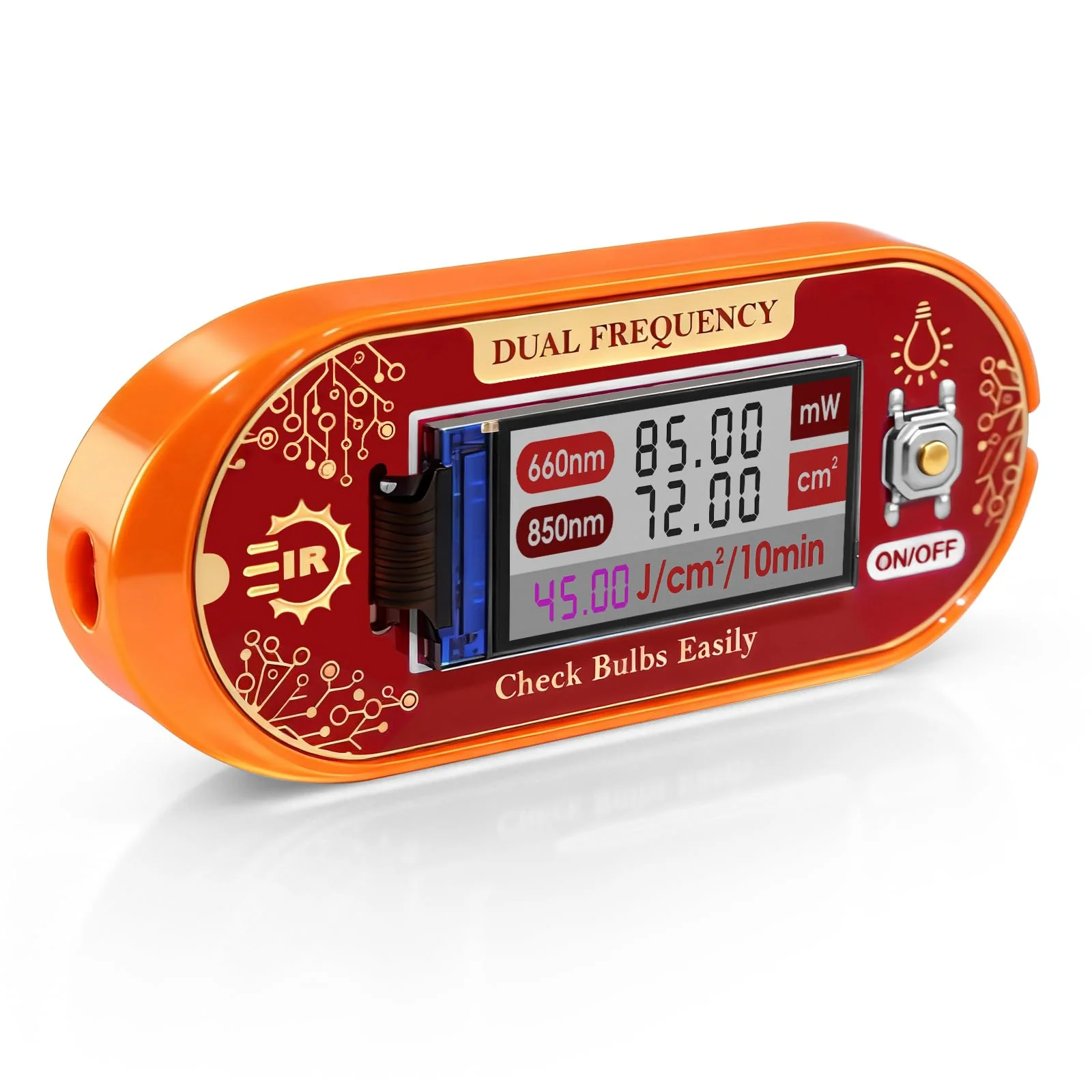 Red Light Therapy Meter - 660nm & 850nm Detector with Real-Time Irradiance Reading, Energy Density Estimation, Compact Light Tester for Panels, Masks & Infrared Devices