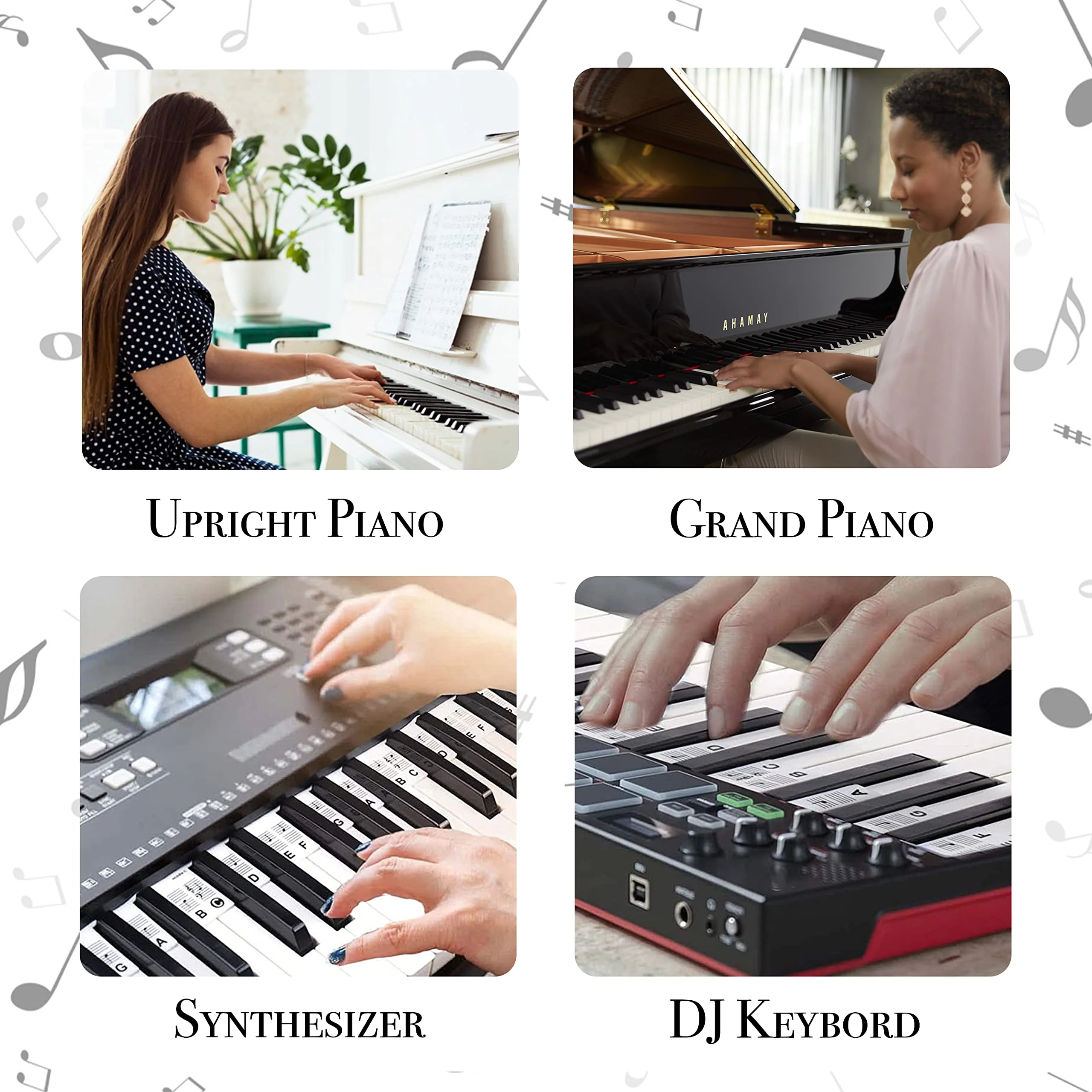 Removable Piano Keyboard Note Labels for Learning, Piano Notes Guide & Piano Keys Guide - 88-Key Full Size, Say Goodbye to Piano Key Stickers & Piano Keyboard Stickers (Classic Black) Classic Black - Image 5
