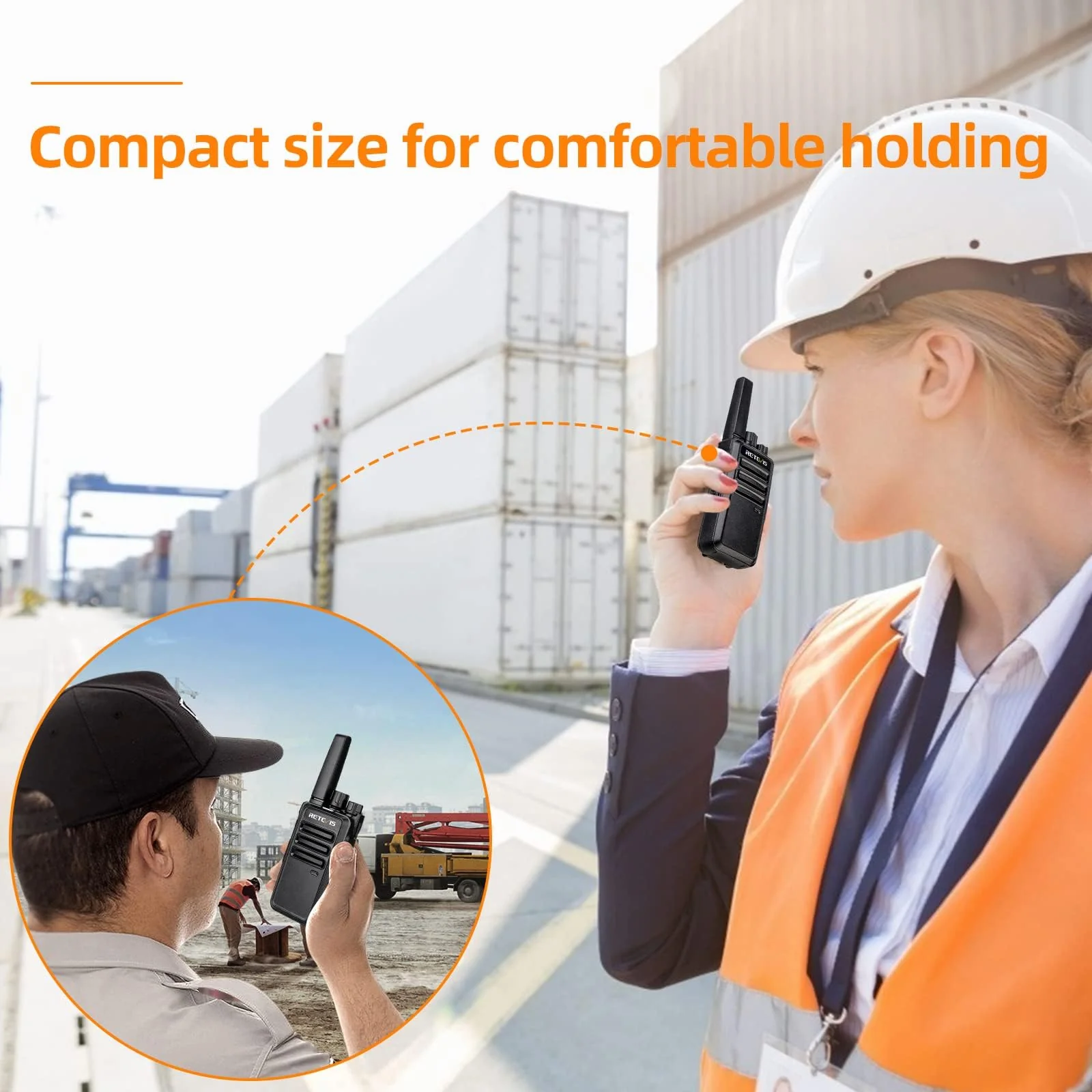 Retevis RT68 Walkie Talkies Rechargeable,Portable FRS Two-Way Radios for Adults,Heavy Duty 2 Way Radios Long Range,USB Charging Base,License Free Walkie Talkie for Road Trip Gifts Camping (2 Pack) without display - Image 2
