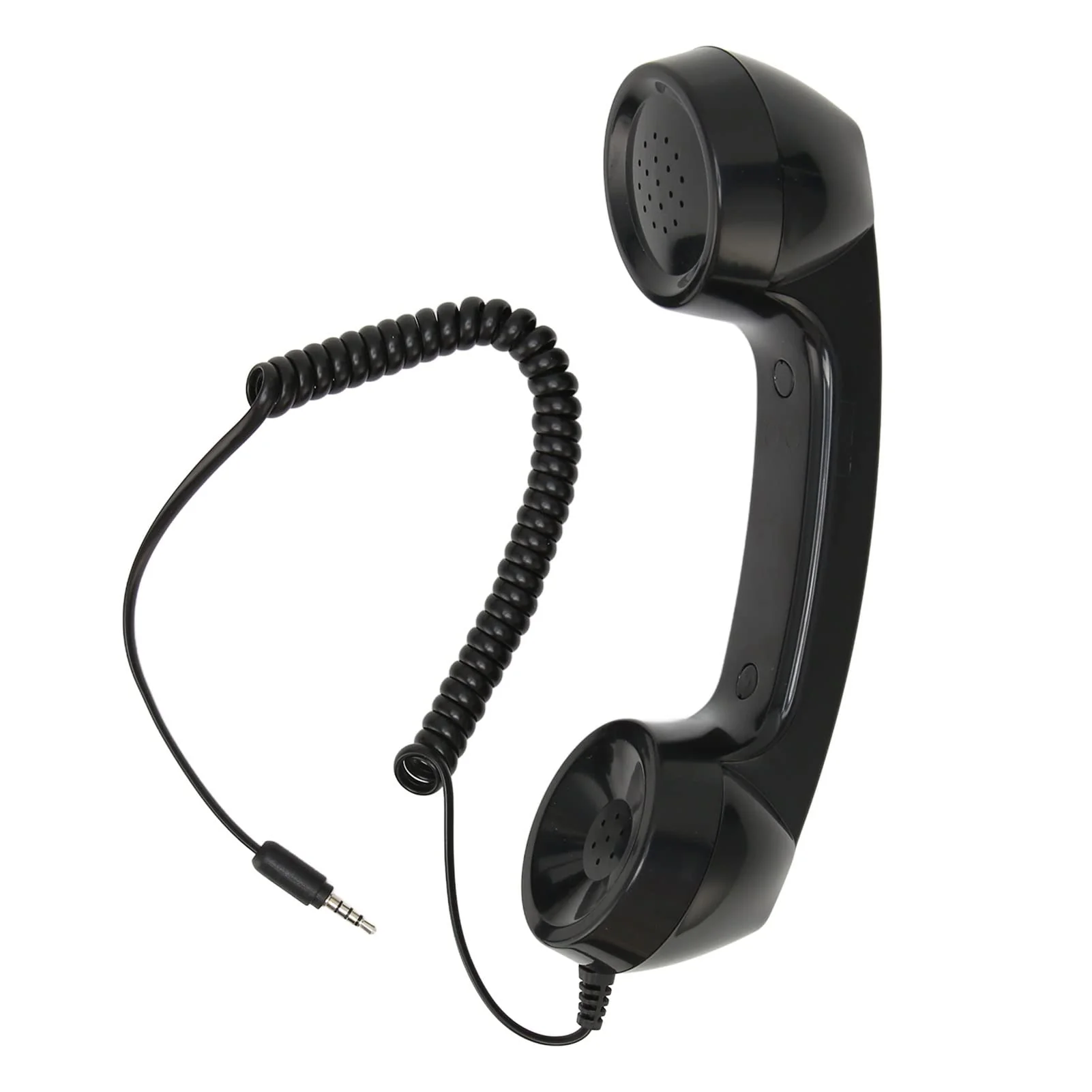 Retro Phone Handset, Phone Telephone Receiver, Multifunction Radiation Proof Handheld Cell Phone Receiver with 3.5mm Sound Plug for Mobile Phones Computers (Black) Black