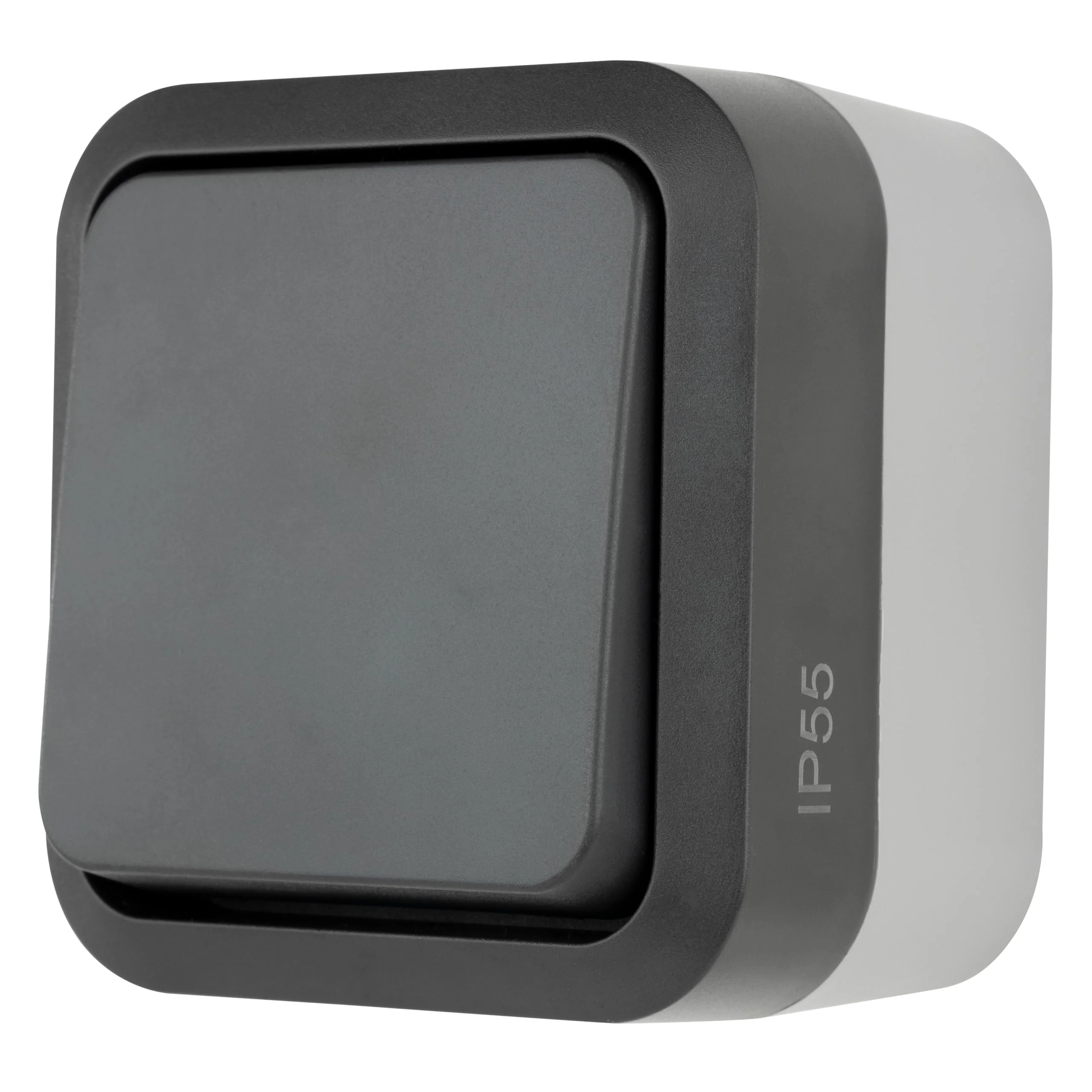 REV 0004310400 AquaStorm Push-Button Light Switch, Wet Room, IP55 Single Pole, Flush-Mounted, Anthracite 1 x button