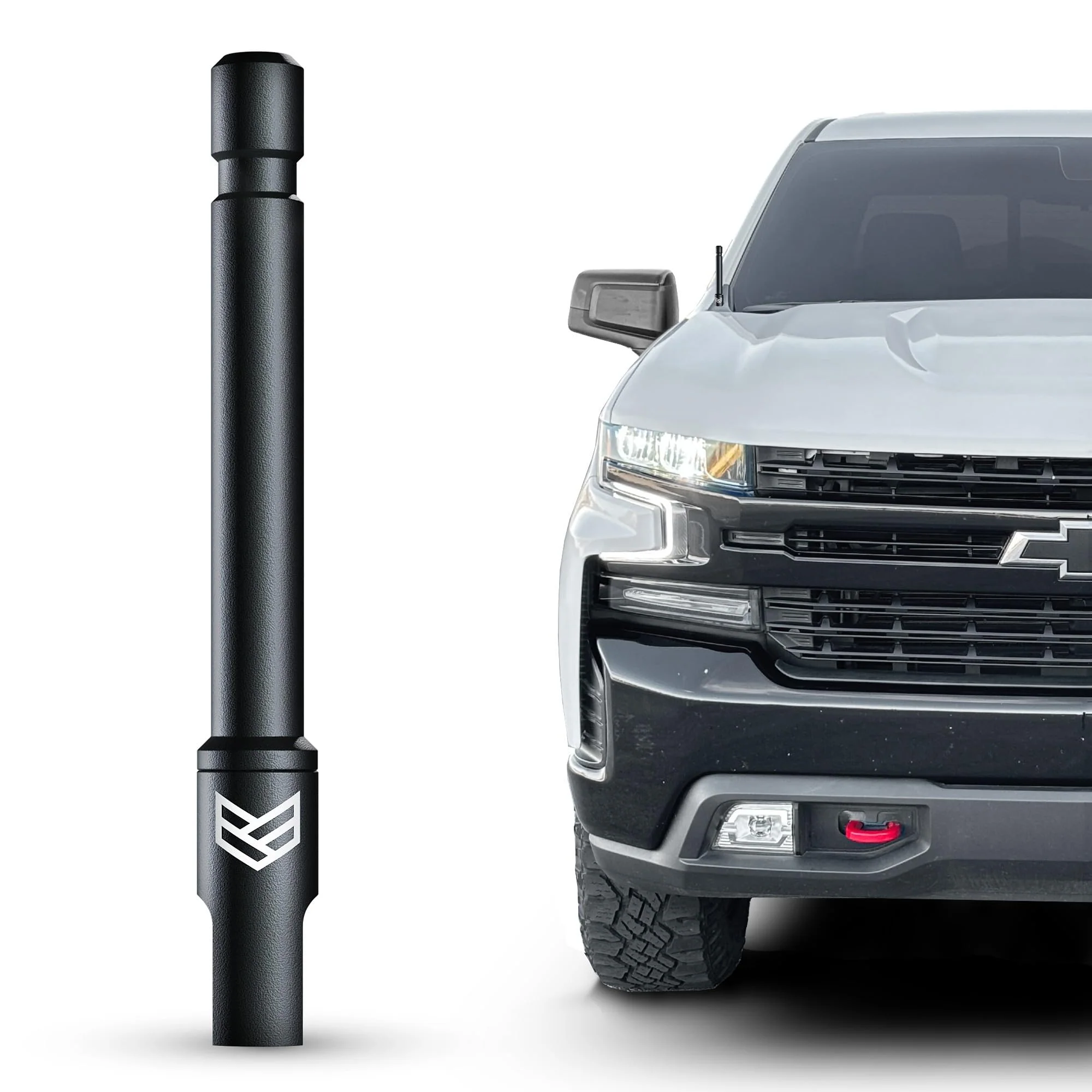 RONIN FACTORY Truck Antenna for Chevy Silverado & GMC Sierra Accessories (2014+) Anti Theft - Carwash Safe Short Replacement Antenna (5 Inch Flexible) 5 Inch TuffLock - 2014+ Chevy/GMC