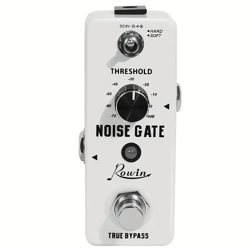 Rowin LEF-319 Noise Gate Pedal - Dual Mode (Hard/Soft) Noise Reduction, Metal Shell, True Bypass, Compact Design (DC 9V Powered, Adapter not Included)