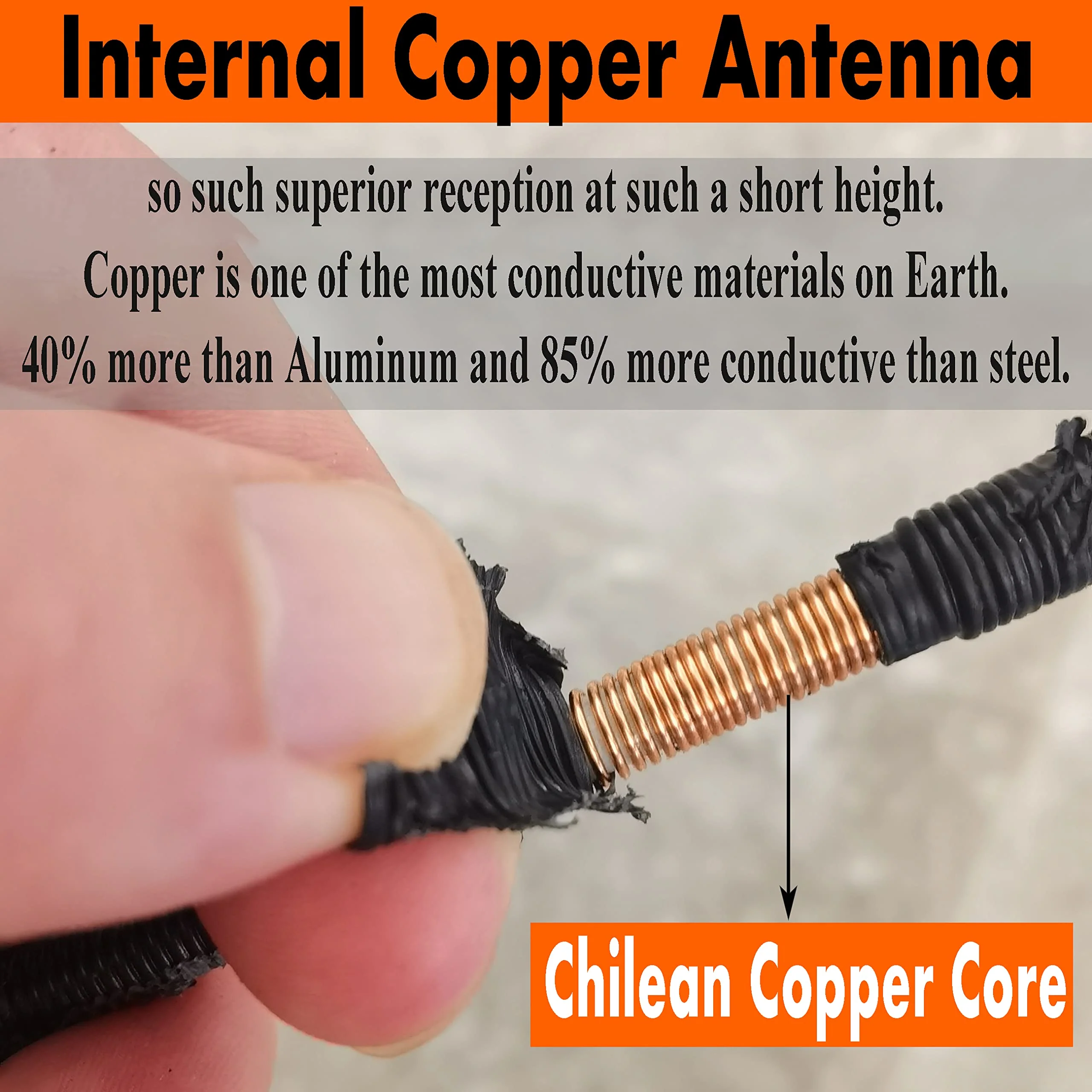 Rubber Antenna for Cadillac SRX (2010-2016), Cadillac SRX Antenna - Car Wash Proof, 6 3/4 Inch Internal Copper Coil Antenna Mast Replacement - Image 5