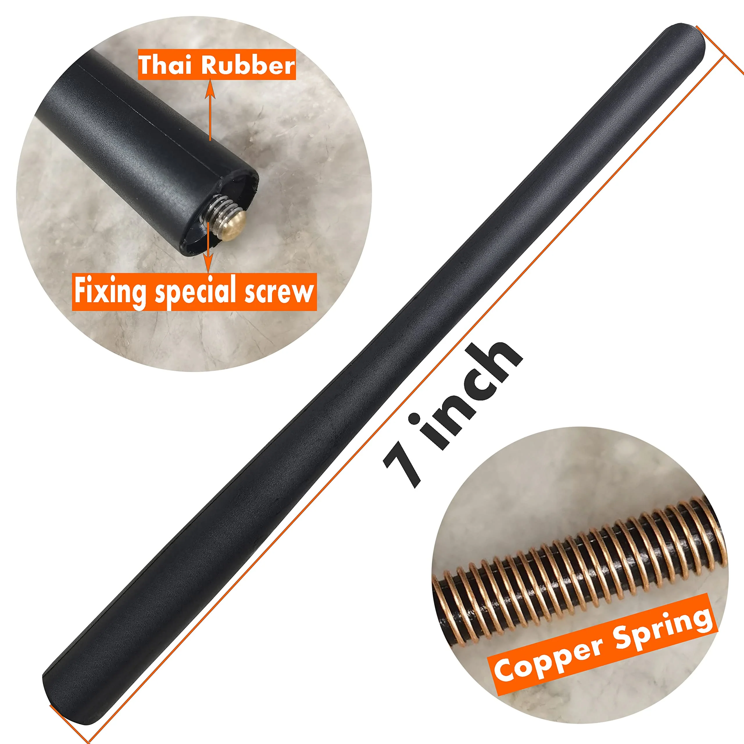 Rubber Antenna for Nissan Versa (2012-2019), Nissan Versa Antenna - 7 Inch Car Wash Proof, Internal Copper Coil Antenna Mast Replacement - Image 2