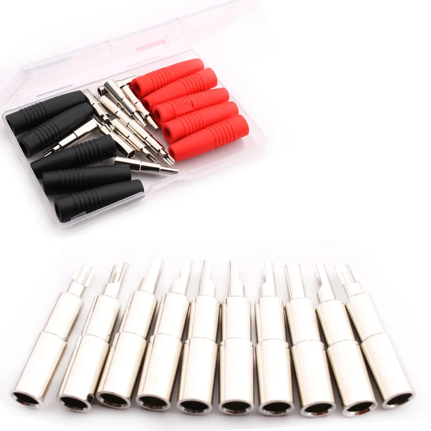 RUNCCI-YUN 10Pcs Insulated Female Banana Plug Solder Banana Plugs socket for Male Banana Plug Cable Connector(Black/Red) - Image 2