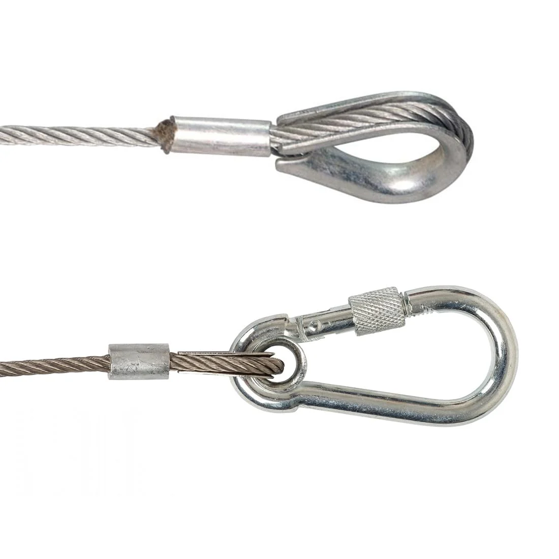 Sarknoah. 0.16″(4mm) Diameter,Longth 24″(60mm) Stage Lighting Stainless Steel Safety Cable With Carabiner Lock Hook. Heavy Duty Fall Protection for Stage Lights, DJ Equipment (1102LB Load),5Packs. Diameter:0.16Inch / Longth:24Inch - Image 3
