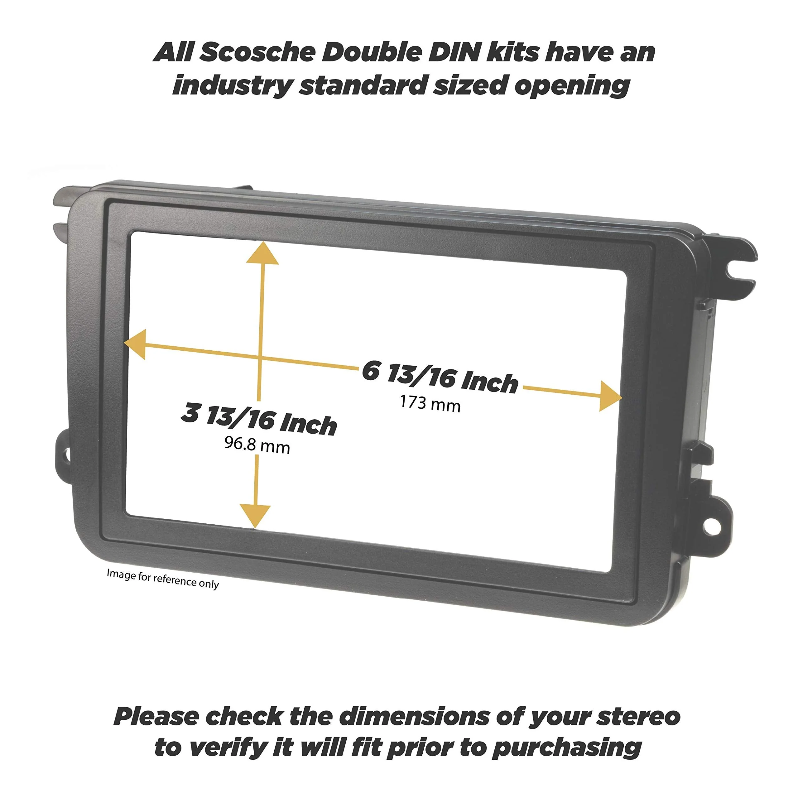 Scosche TA2053BKB Compatible with 2005-2011 Toyota Tacoma Double Din Dash Kit (Black) - Image 2