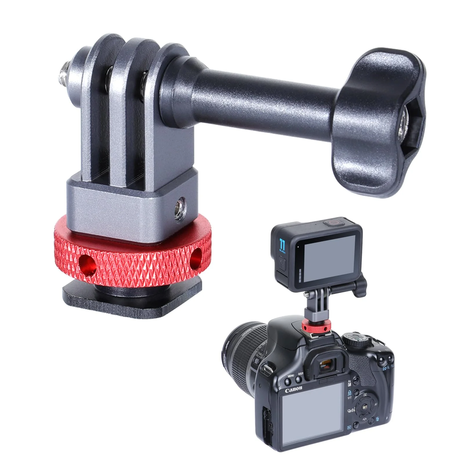 SEASKY AC02 Action Camera SLR Camera Cold hot Shoe Mount Tripod Adapter Conversion Accessory All-Metal Aluminum Alloy for GoPro Hero 13/12/11/10/9, for DJI Action 6/5 Pro 4/3, for Insta360 Ace Pro 2