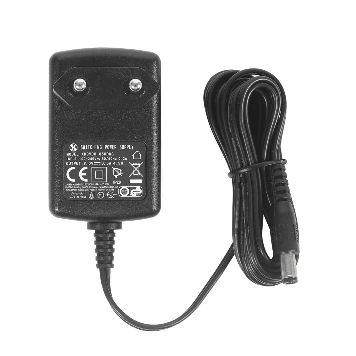 Security-01 DC 9V 0.5A 500mA Power Supply Adapter, Connector 5.5mm x 2.1mm, Center Positive