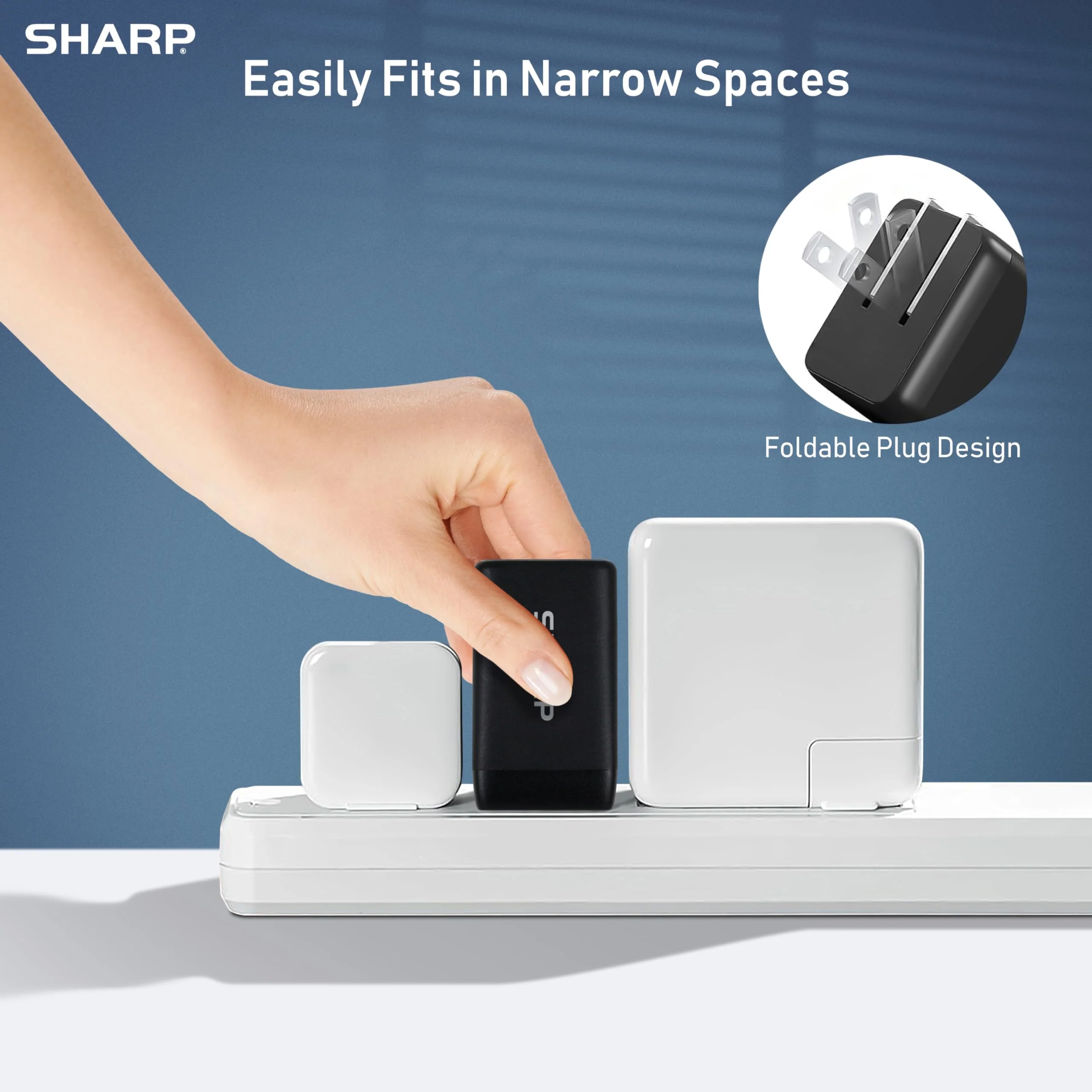 Sharp USB C Charger, 45W, 2 Port (USB A+C) Compact Foldable GaN Fast Charge for iPhone 15/15 Plus/15 Pro/15 Pro Max/14, Galaxy, Pixel 4/3, iPad/iPad Mini - Black - Image 6