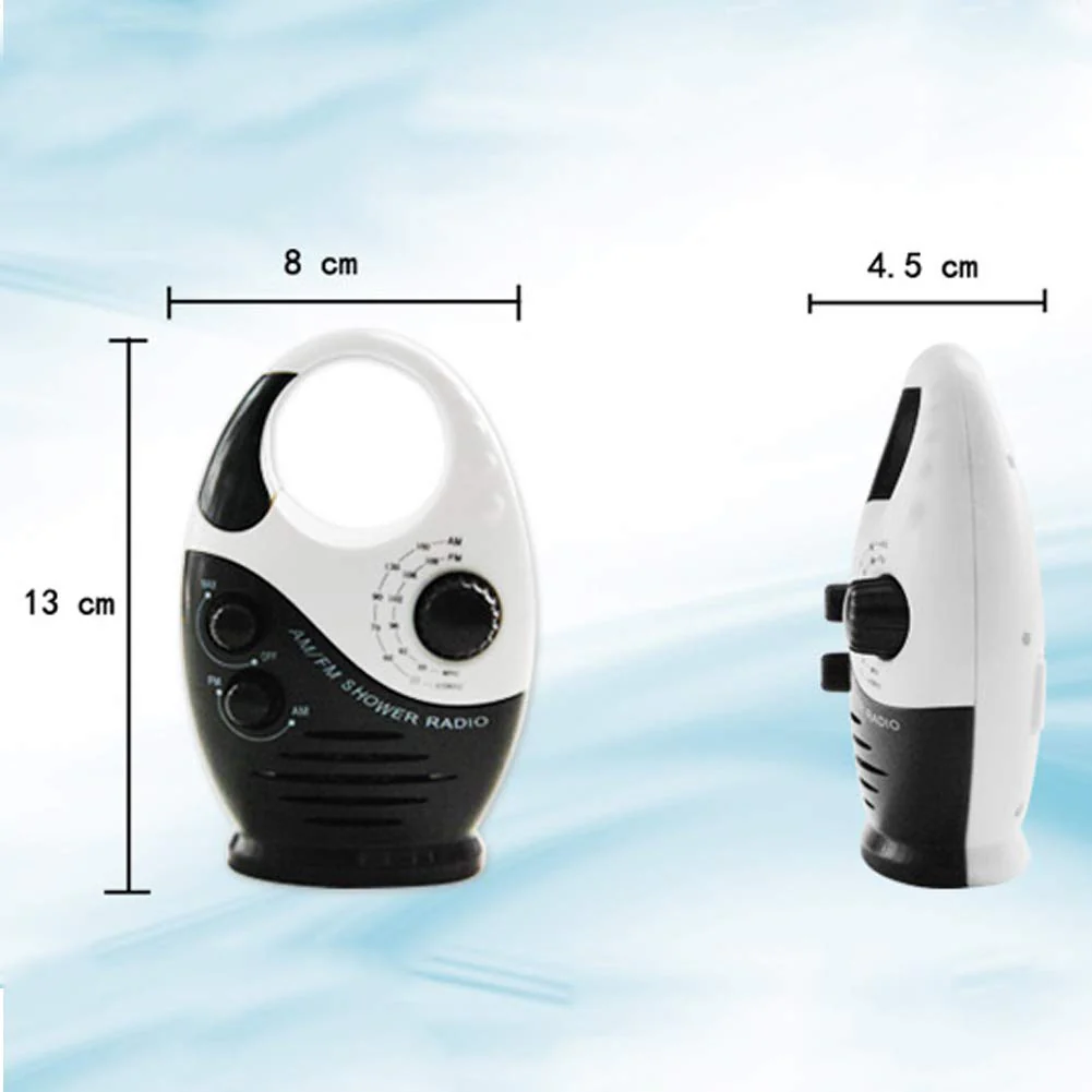 Shower Radio, Waterproof Shower Radio, 1Pc Adjustable Volume Shower AM FM Button Speaker Portable Waterproof Speaker Bathroom Shower Speakers Wireless Radio with Top Handle.(Black) Black - Image 3