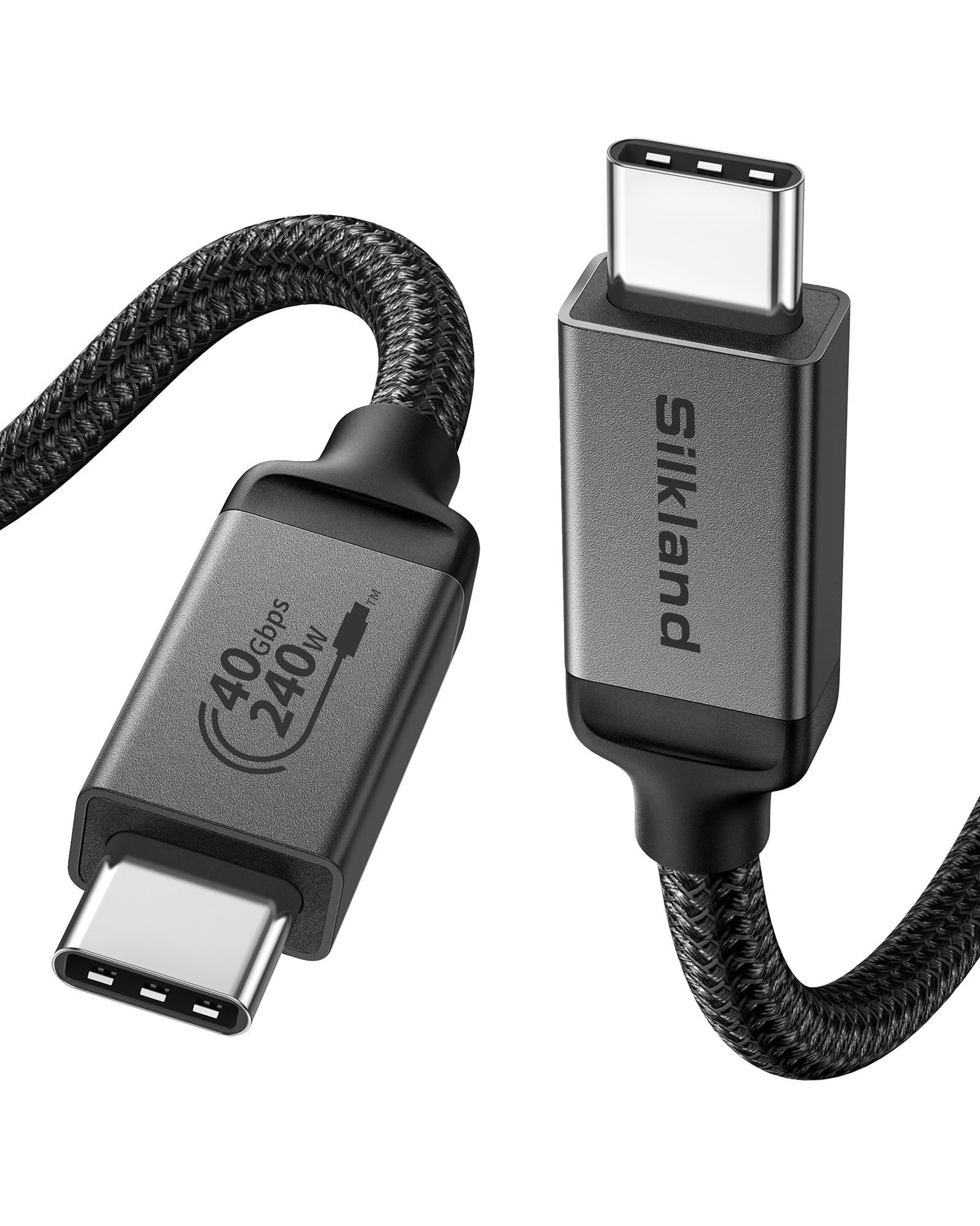 Silkland USB 4 Cable [USB-IF Certified] for Thunderbolt 4 Cable, 40Gbps Data Sync, 8K/5K@60Hz, 240W, USB C Thunderbolt Cable 3.3FT/1M, Compatible for MacBook, SSD, iPhone 16/15, Docking, eGPU, Monitor