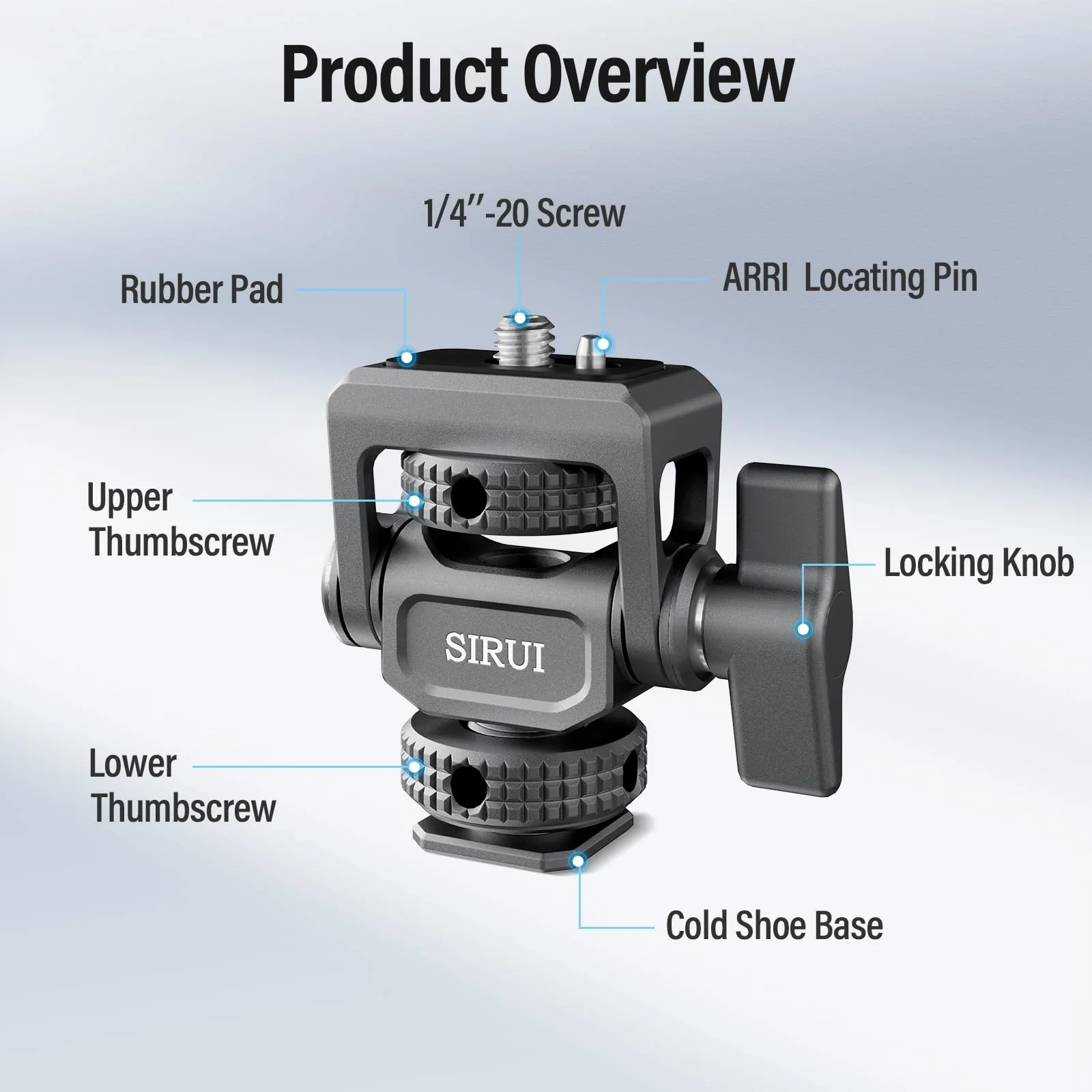 SIRUI Camera Monitor Mount with Cold Shoe, Swivel 360°and Tilt 180°Adjustable DSLR Field Monitor Mount, Compatible with 5" and 7" Monitor, SC-MC Cold Shoe Mount - Image 2