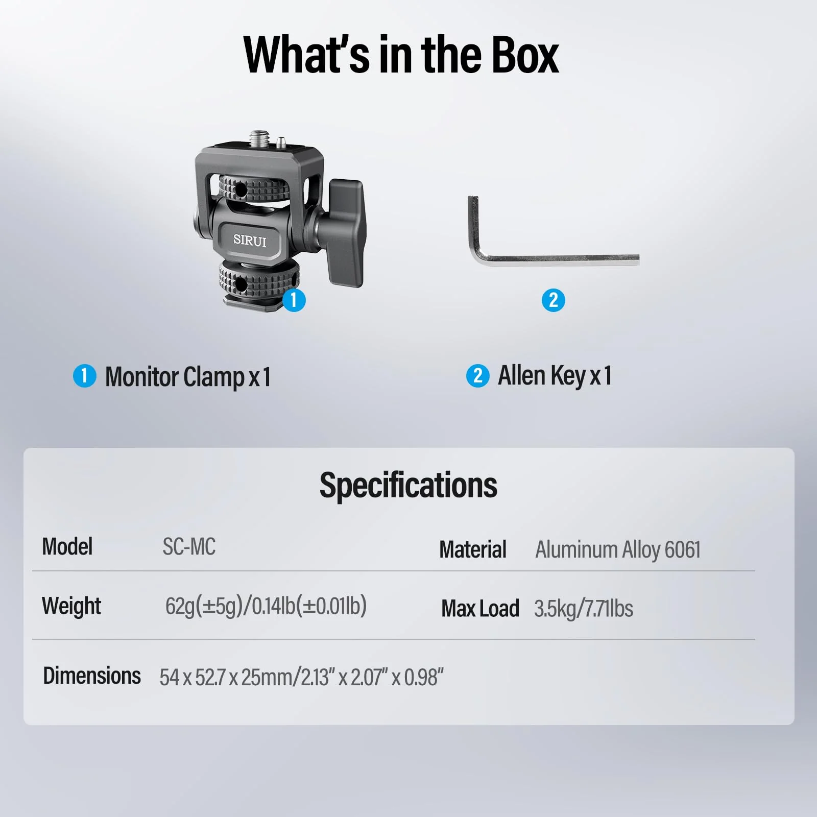 SIRUI Camera Monitor Mount with Cold Shoe, Swivel 360°and Tilt 180°Adjustable DSLR Field Monitor Mount, Compatible with 5" and 7" Monitor, SC-MC Cold Shoe Mount - Image 9