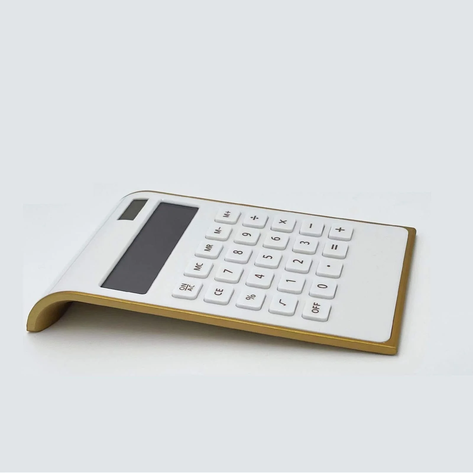 Solar Gold Calculator Standard Function Desktop Calculator LCD 10-Digit Desktop Calculator for Office, Home White - Image 6