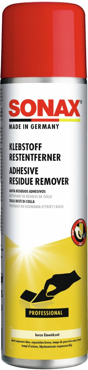 SONAX Adhesive residue remover (400 ml) for quick and residue-free removal of adhesive residue and paper adhesive labels, item no. 04774000 400 ml