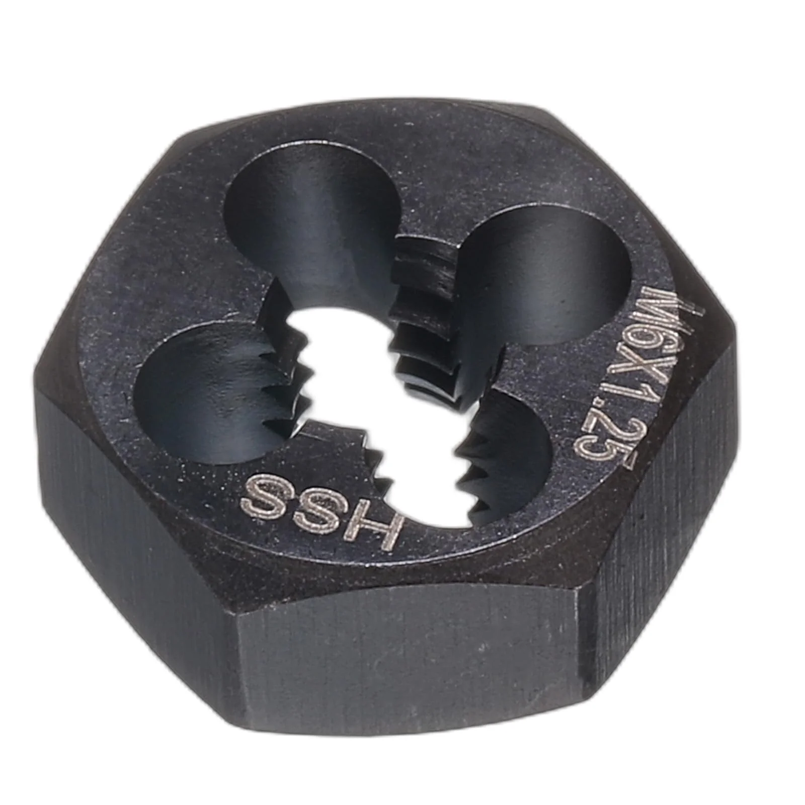 sourcing map Hex Threading Die M6 x 1.25 Metric Thread Right Hand High Speed Steel Rethreading Fixed Die Screw Cutting Tapping Repair Tool