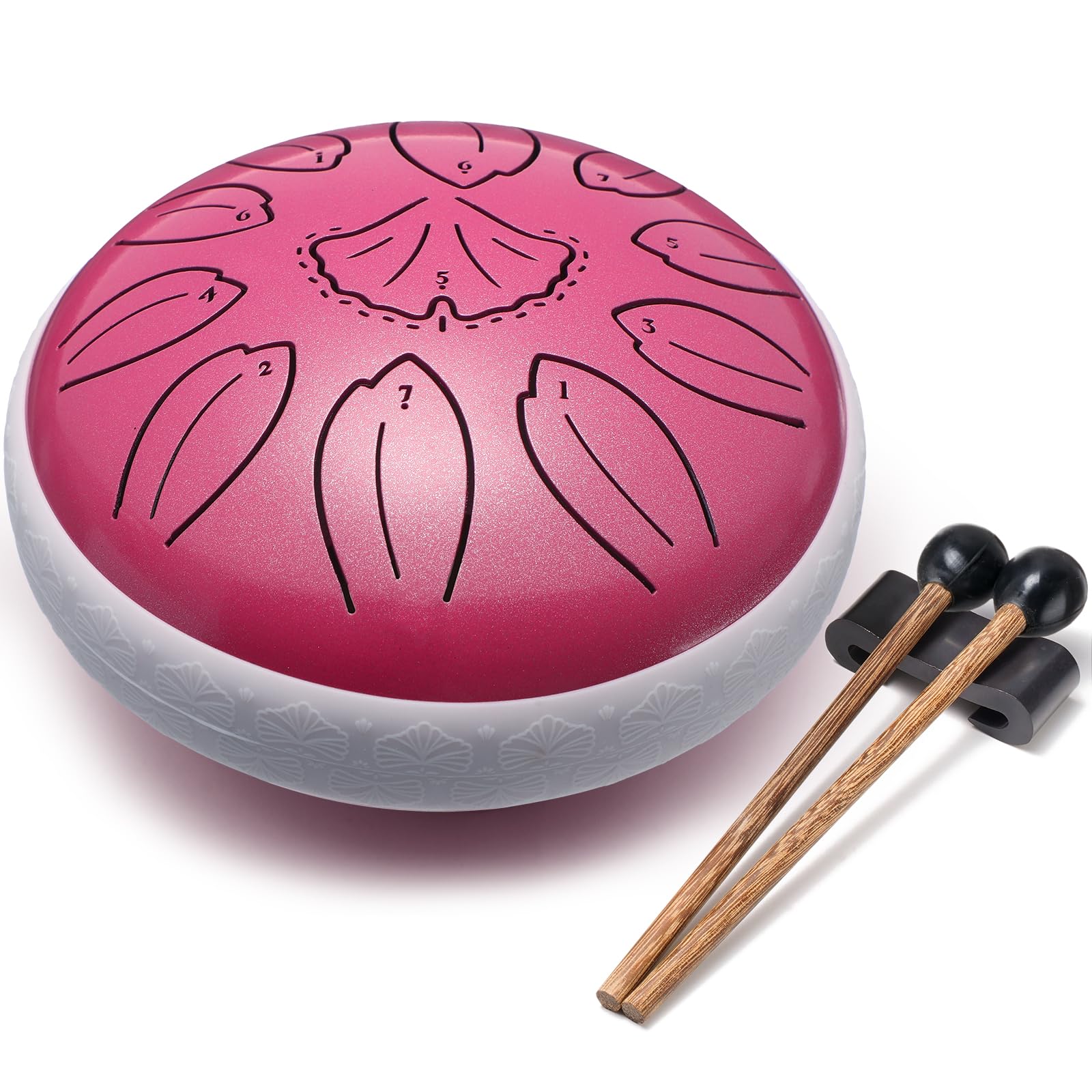 Steel Tongue Drum Percussion, 6 Inch 11 Notes Musical Instruments, Music Gifts for Family Friends (Pink) Pink