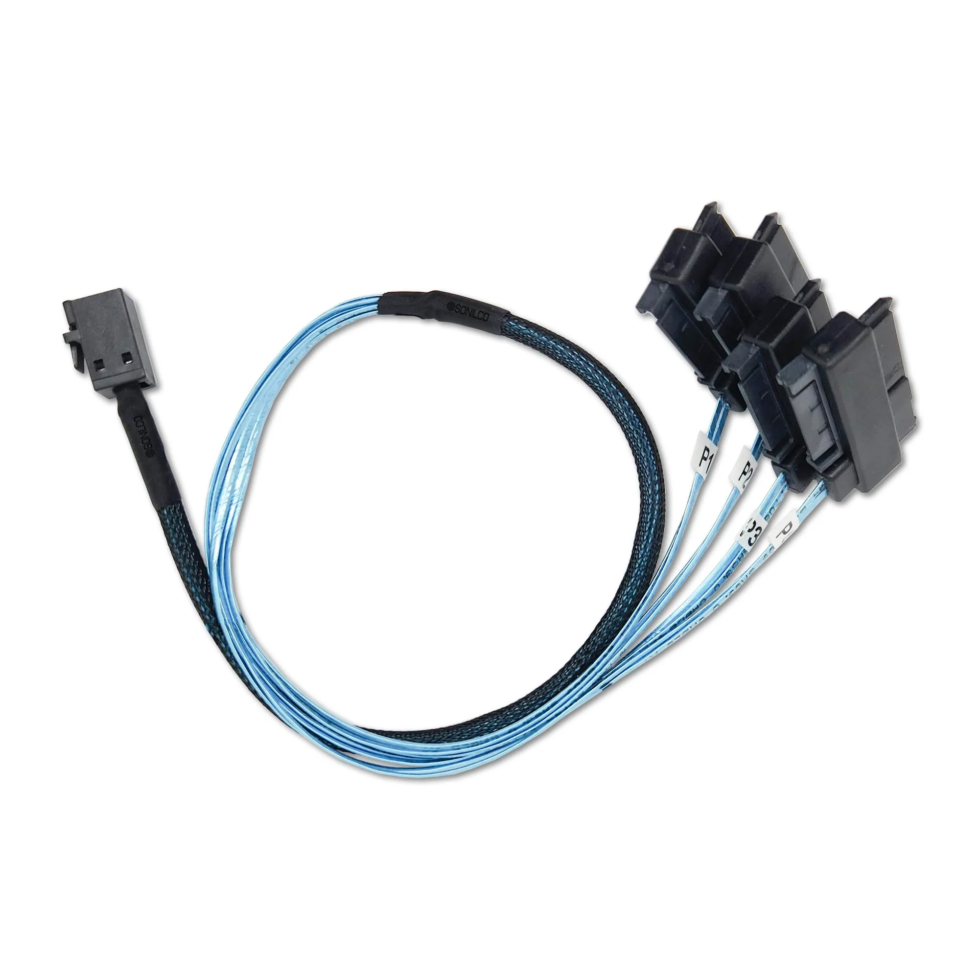 Storage Configurations Cable Mini SAS HDD SFF-8643 to 4 SFF-8482 with 15-pin Power Port Cord (2 Cables, 0.5 Meter / 1.6 Feet) 2 Cables - Image 3
